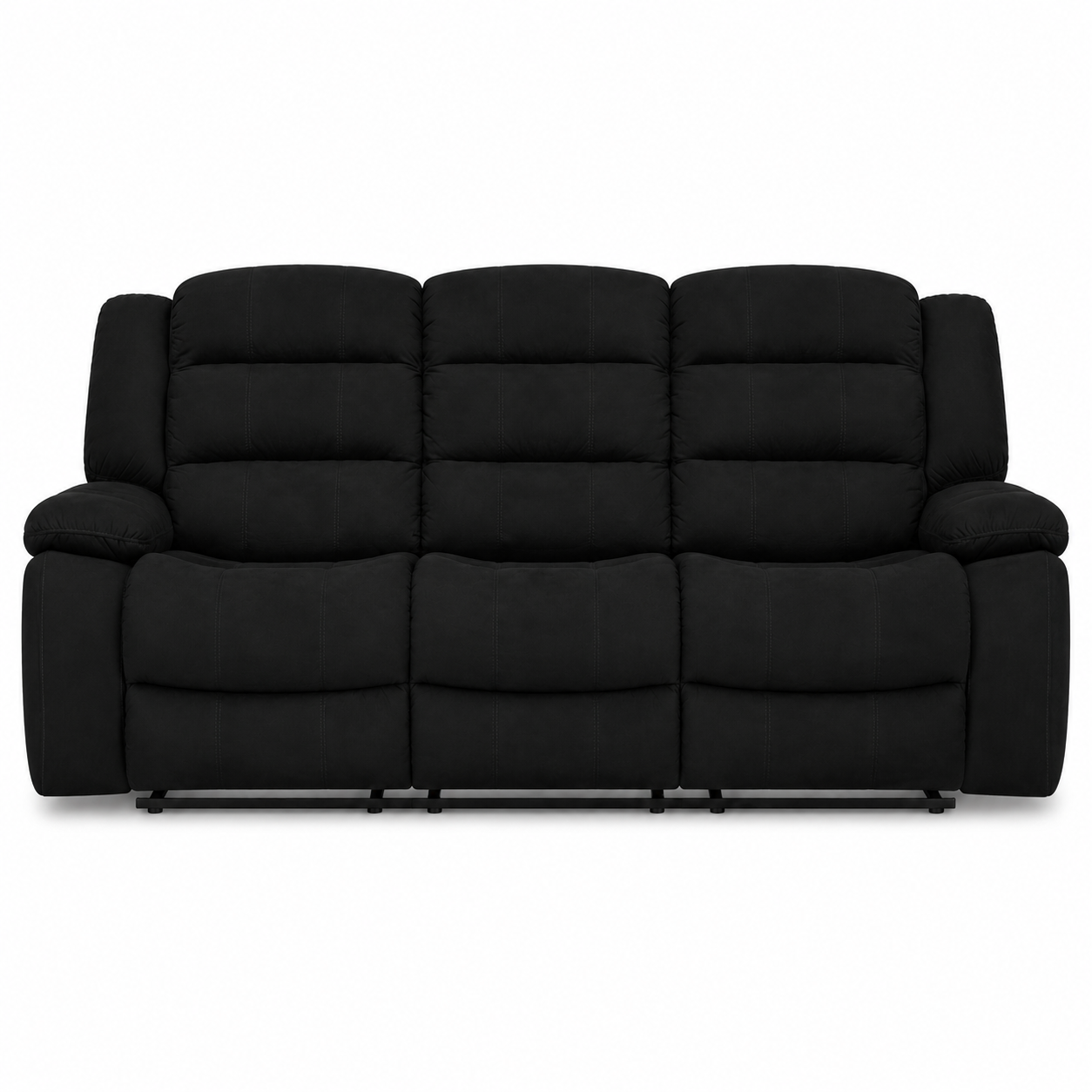 Sofá Reclinable Dhaka 3 Puestos Microfibra negro