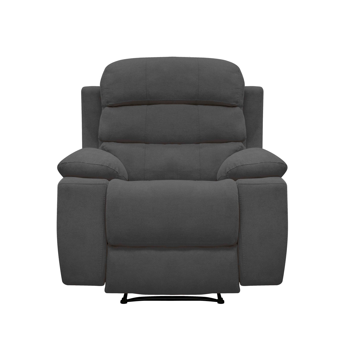 SILLA RECLINABLE ESTATICA HOUSTON CON MASAJE MICROFIBRA GRIS PLOMO