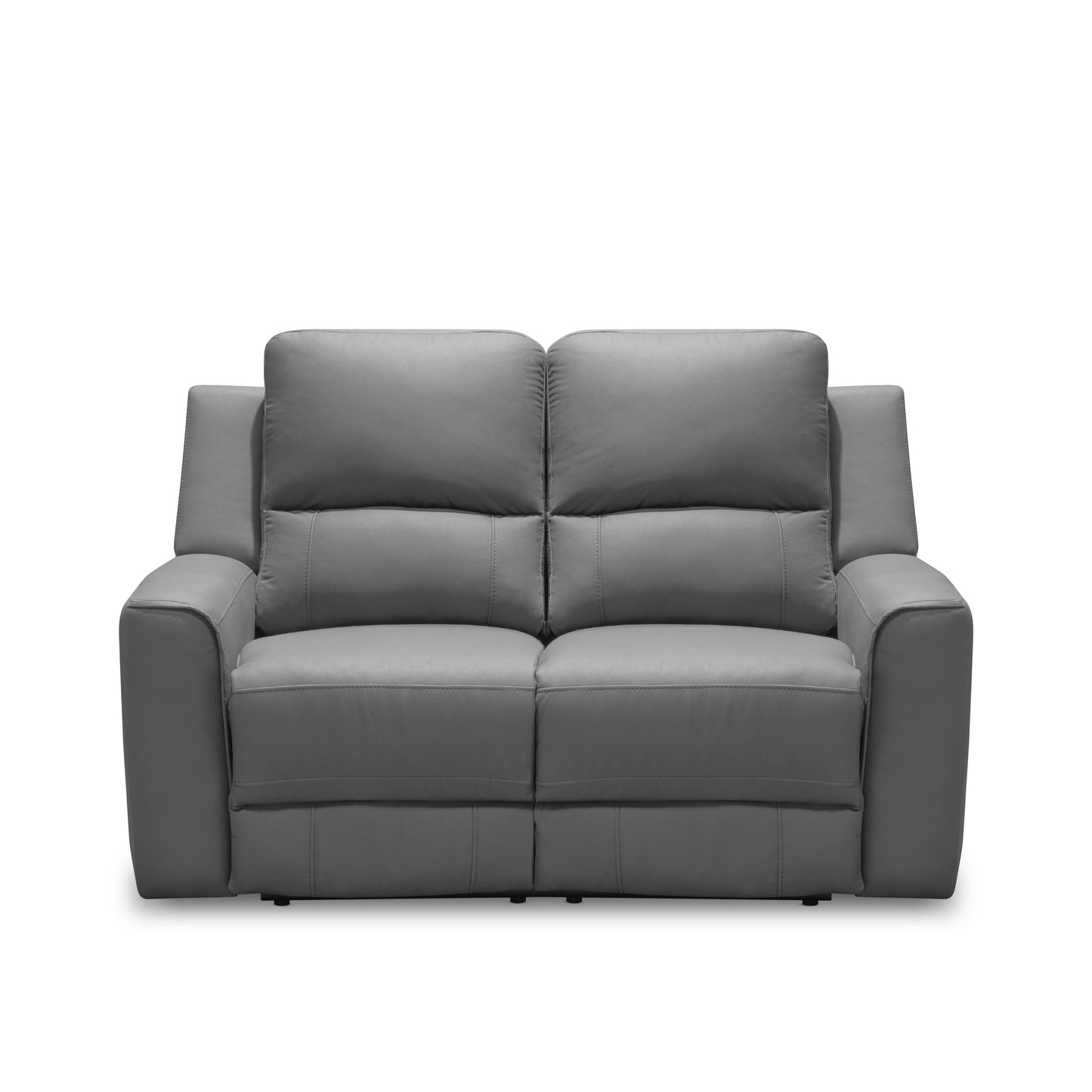 SILLA RECLINABLE 2 PUESTOS ELÉCTRICA DUKE TIPO CUERO PLATA