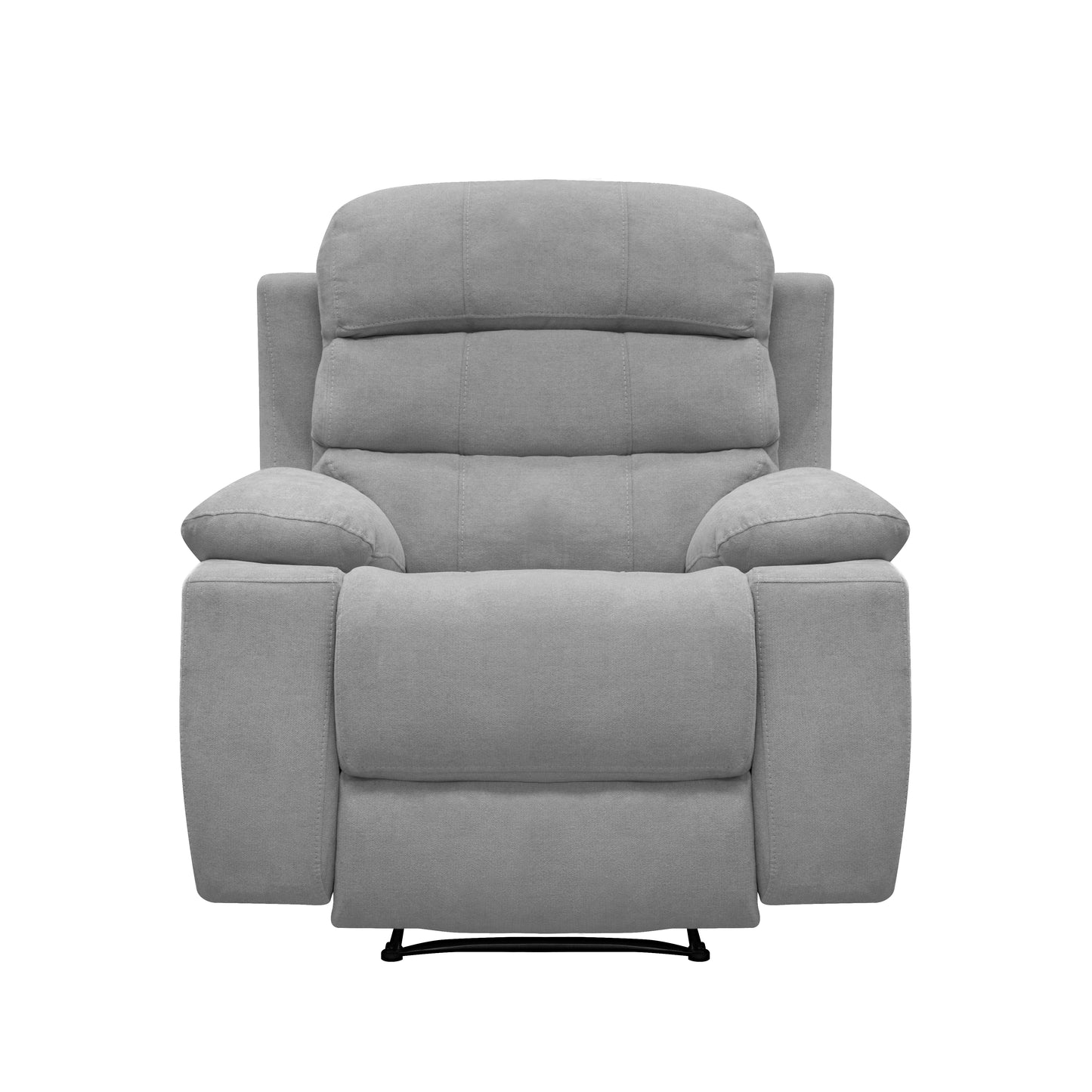 SILLA RECLINABLE ESTATICA HOUSTON CON MASAJE MICROFIBRA PLATA