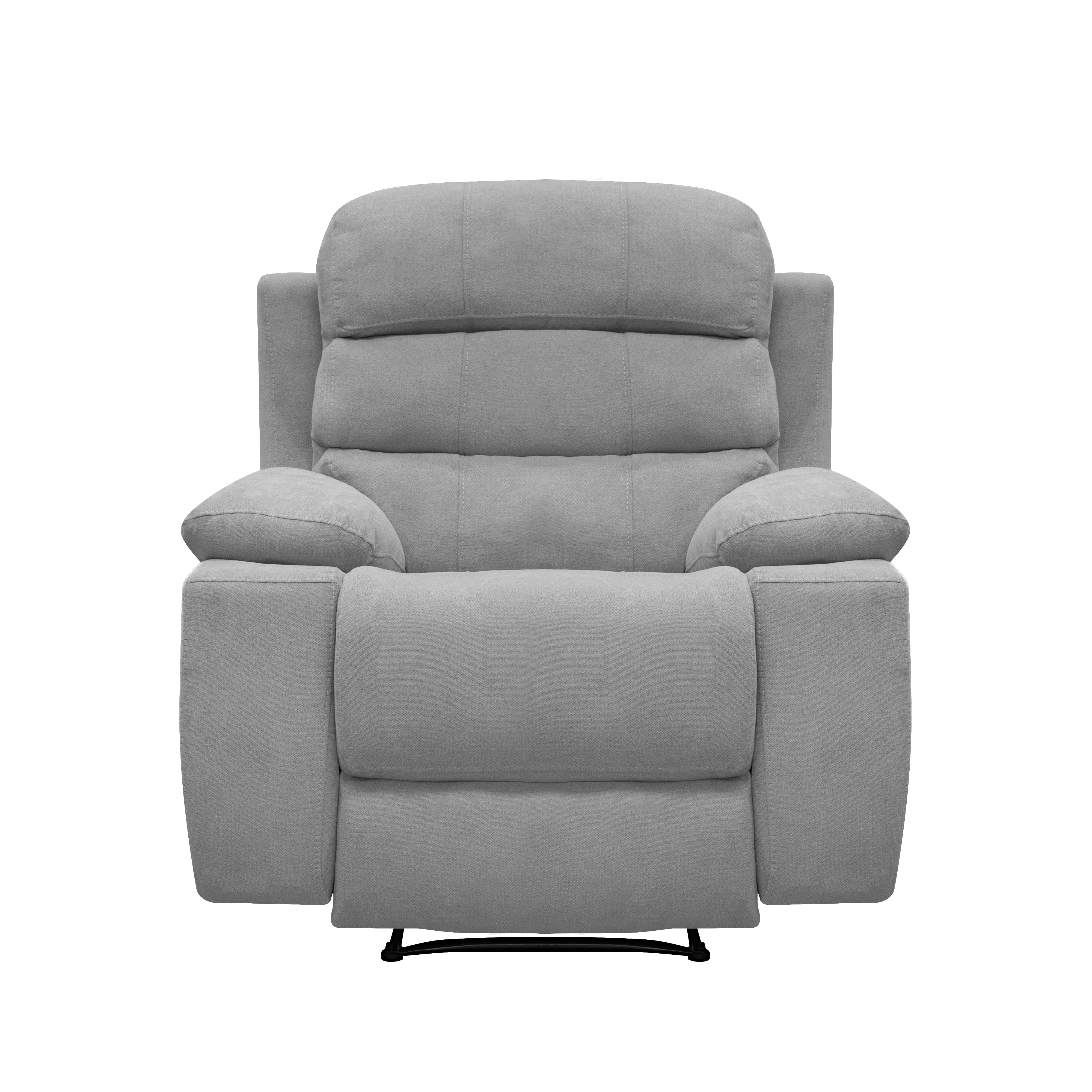 Silla reclinable estática Houston con masaje microfibra plata
