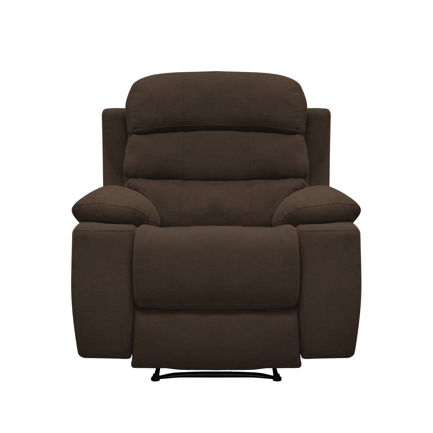 SILLA RECLINABLE ESTATICA HOUSTON CON MASAJE MICROFIBRA CHOCOLATE