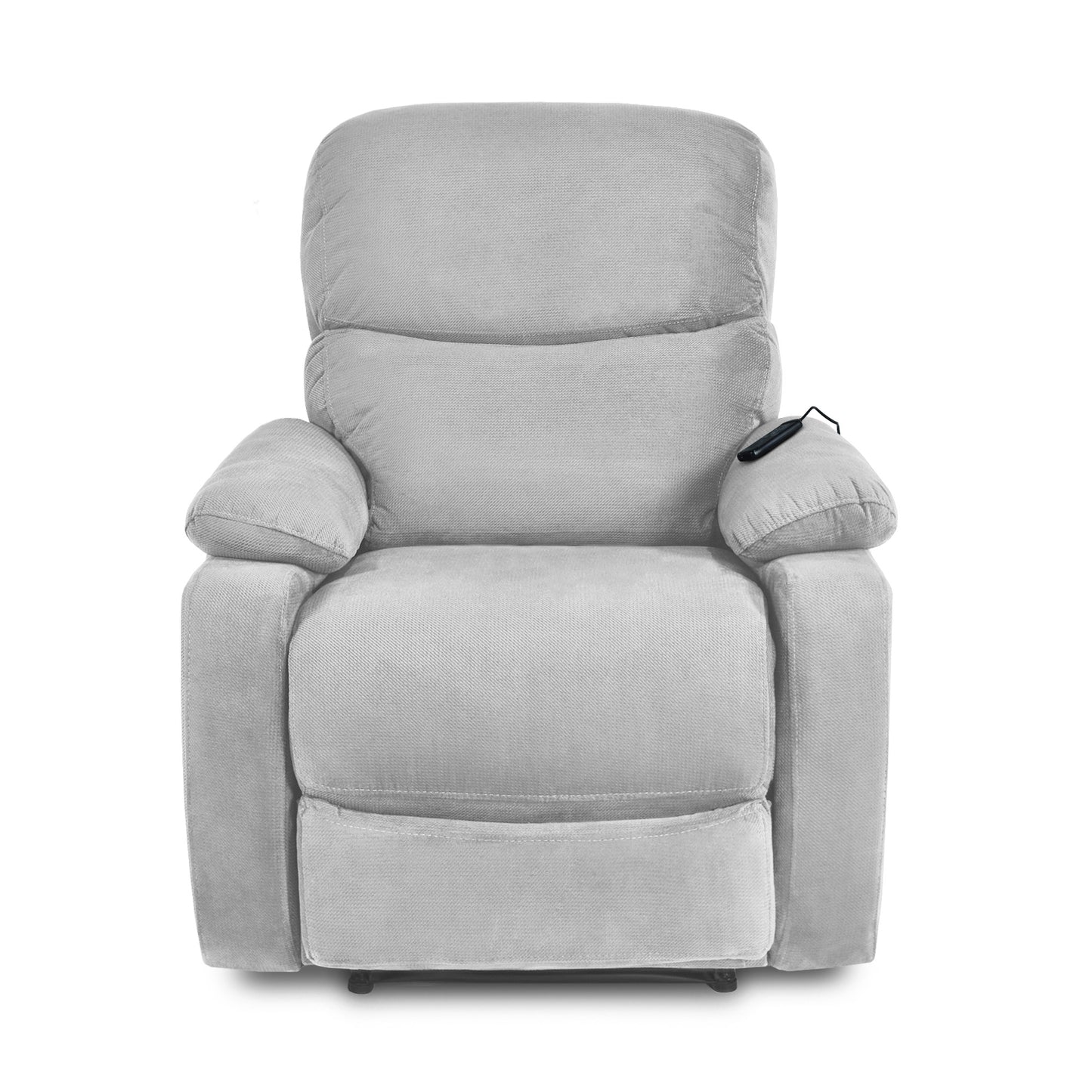 SILLA RECLINABLE VELARA 1 PUESTO ESTATICA MASAJE MICROFIBRA PLATA