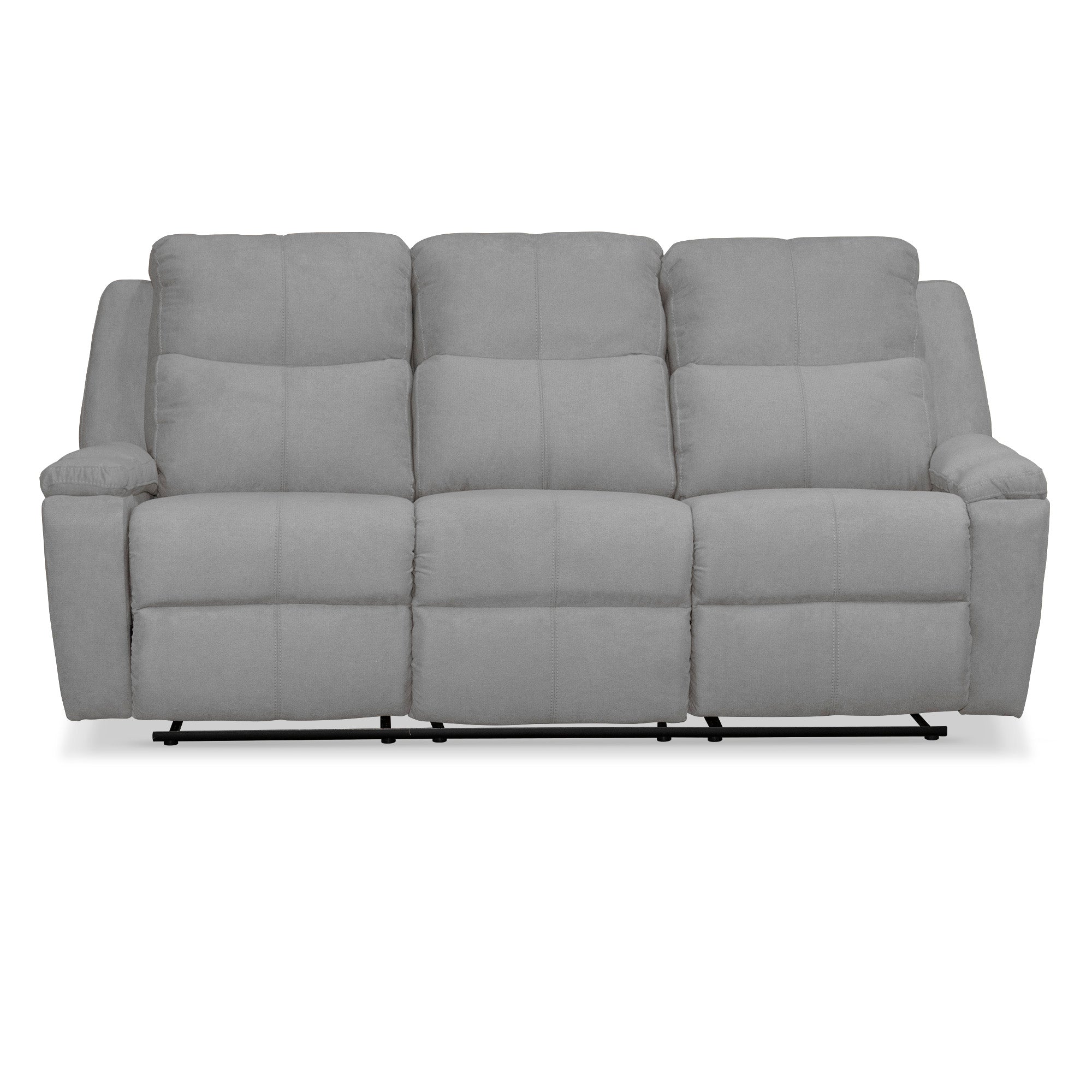 Sofa rec marsella 3 ptos estatico microfibra plata
