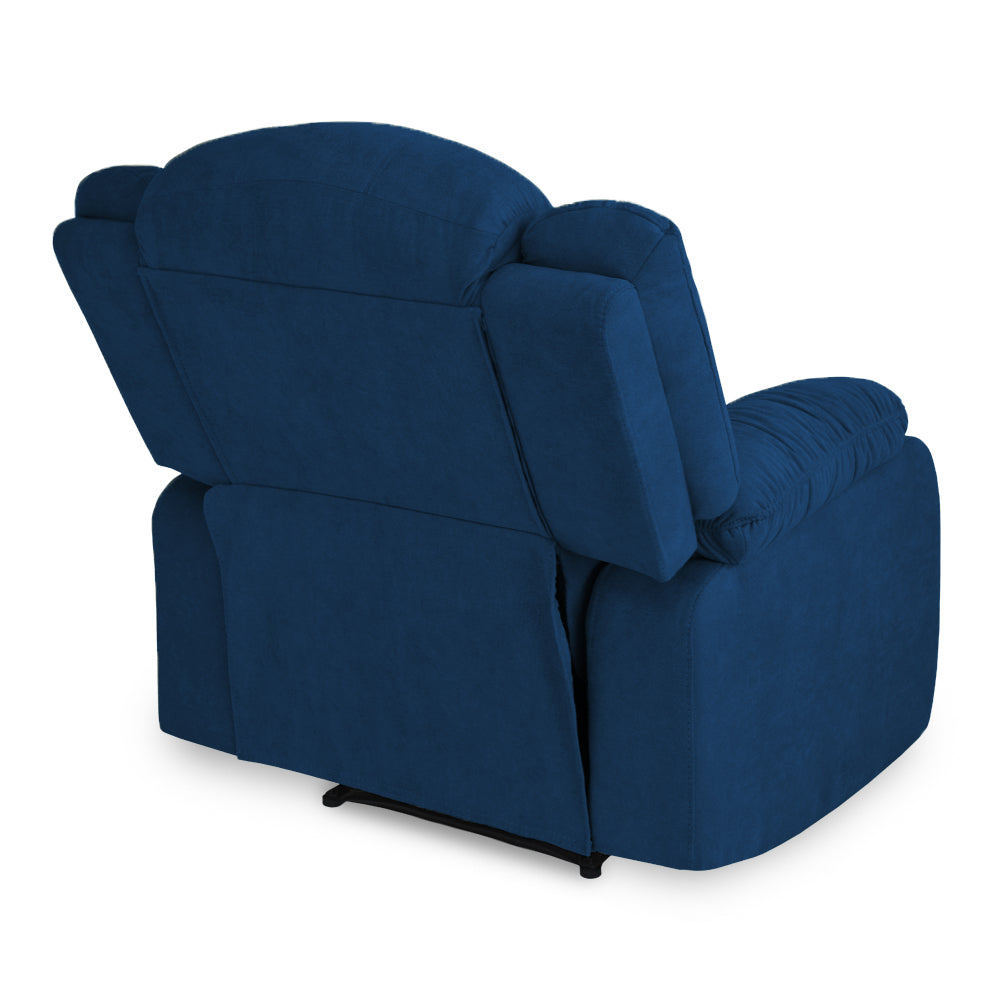 SILLA RECLINABLE GRAND ESTATICA 1 PUESTO MICROFIBRA AZUL