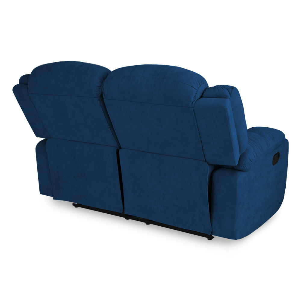 Sofá reclinable grand 2 puestos microfibra azul