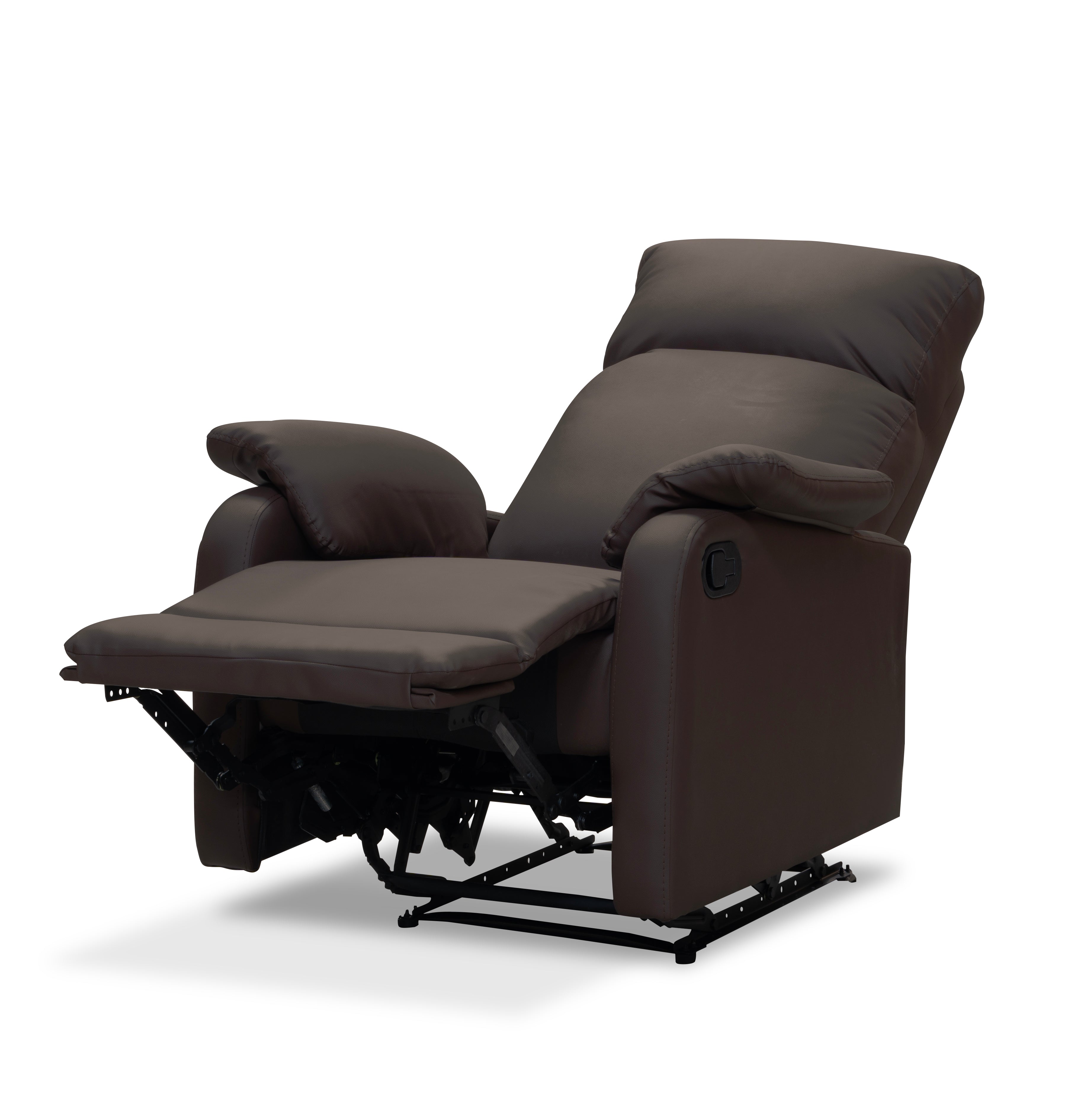 Silla reclinable velvet 1 puesto sintetica chocolate