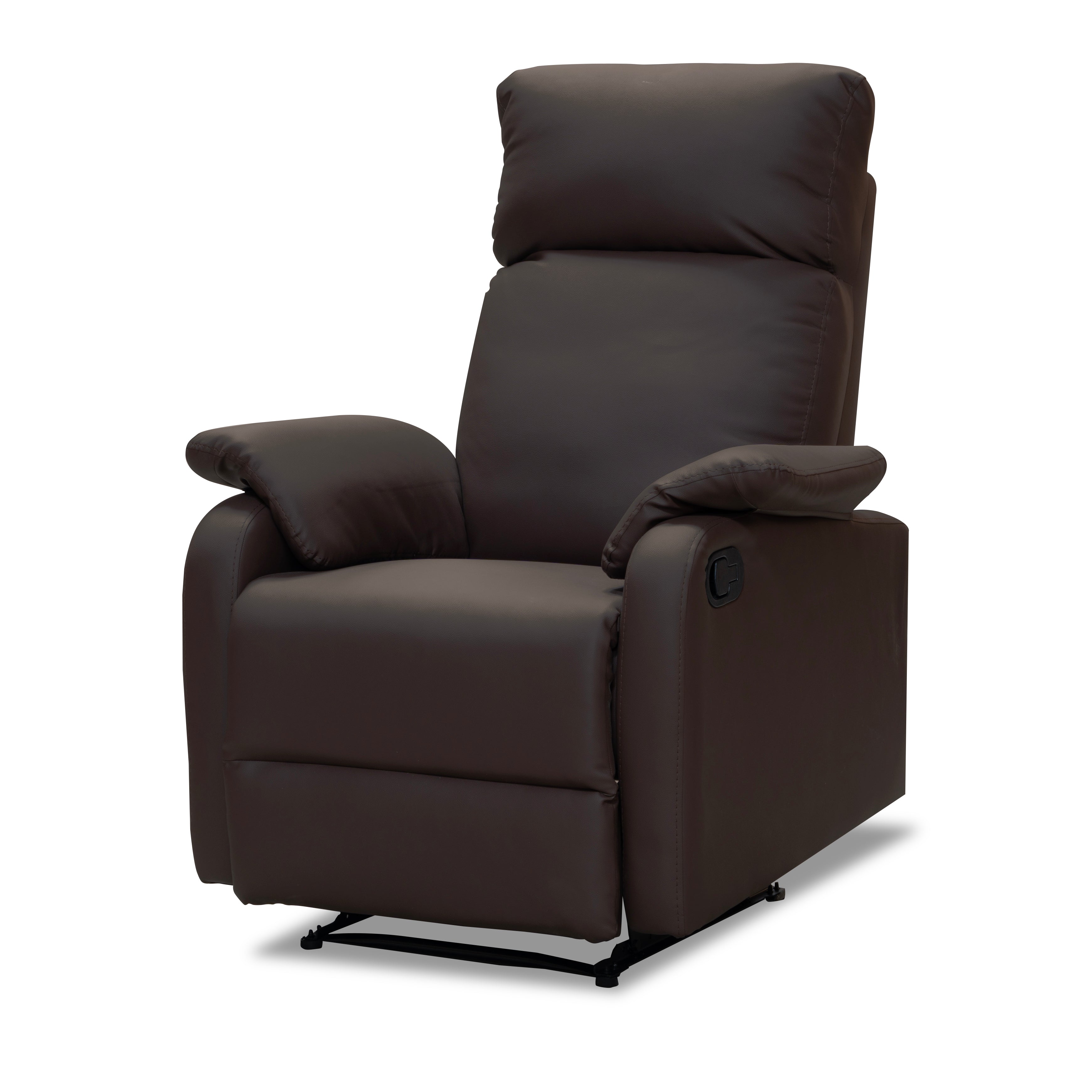 Silla reclinable velvet 1 puesto sintetica chocolate