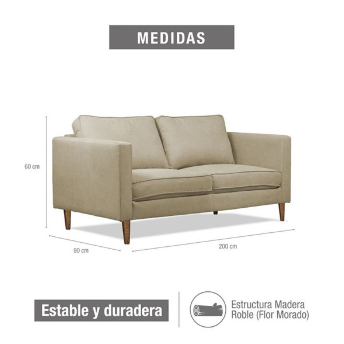SOFA MONTREAL 3 PUESTOS MICROFIBRA CAMEL