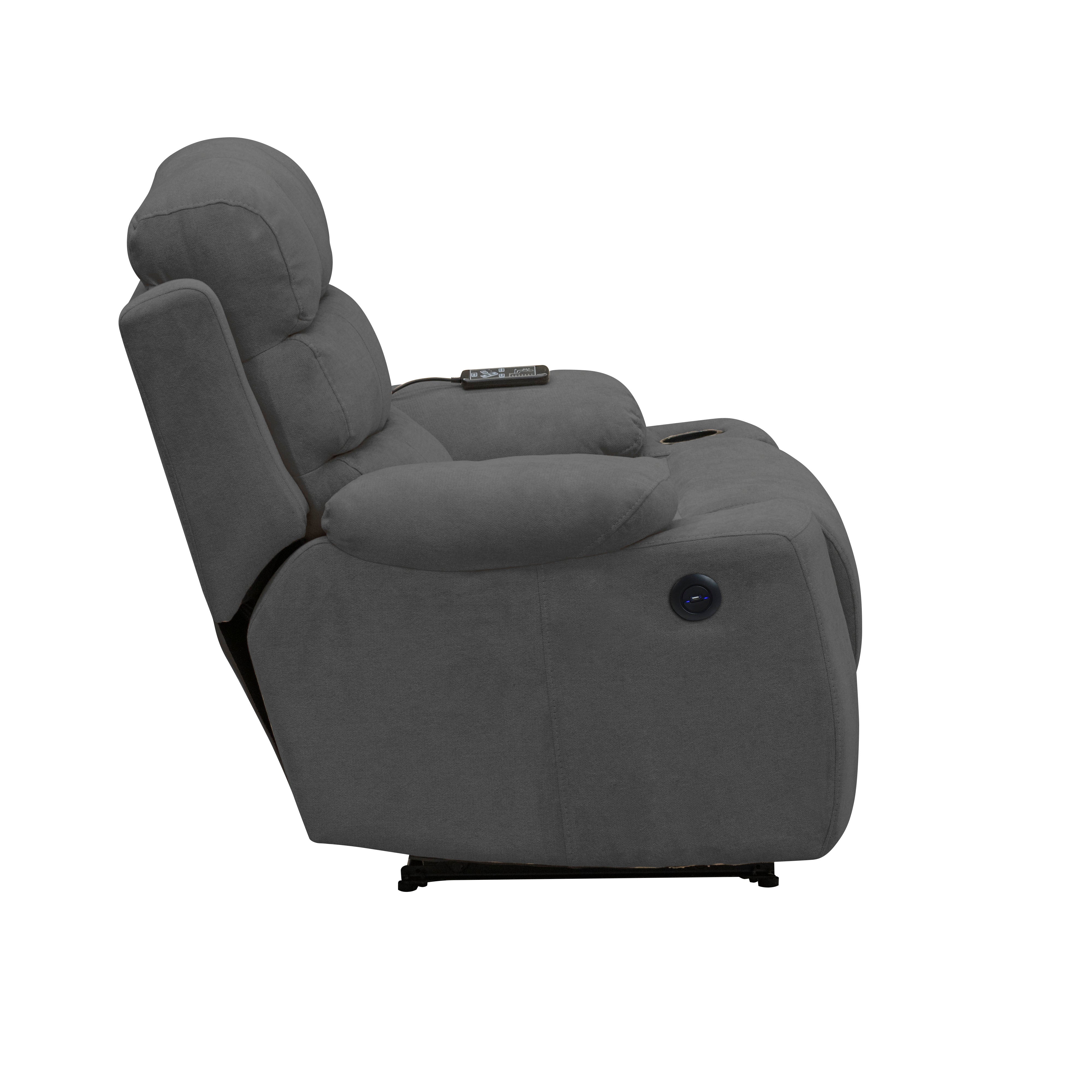 Reclinable Houston Eléctrica con Masaje – Microfibra Gris Plomo