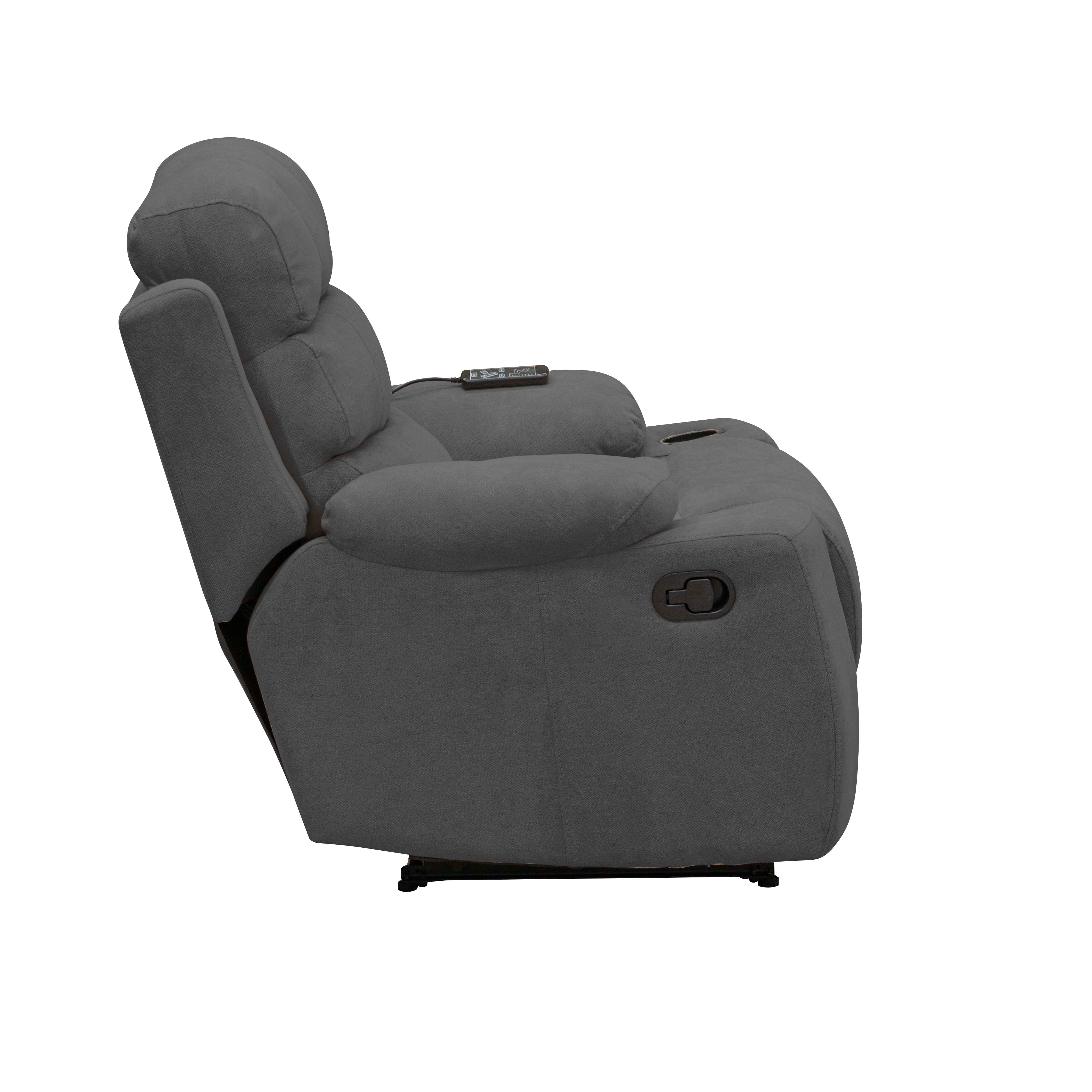 Silla reclinable estatica houston con masaje microfibra gris plomo