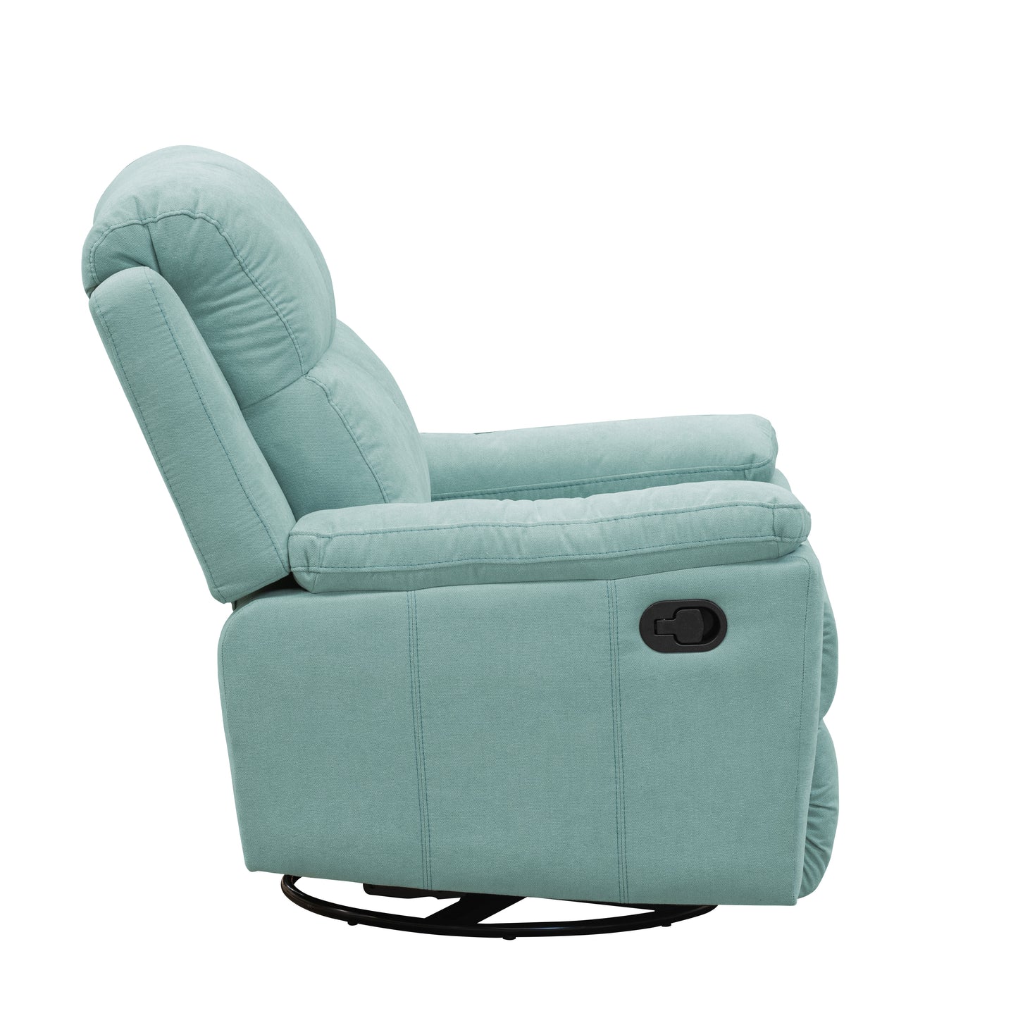 SILLA RECLINABLE MECEDORA GIRATORIA MARSELLA MICROFIBRA. AQUA