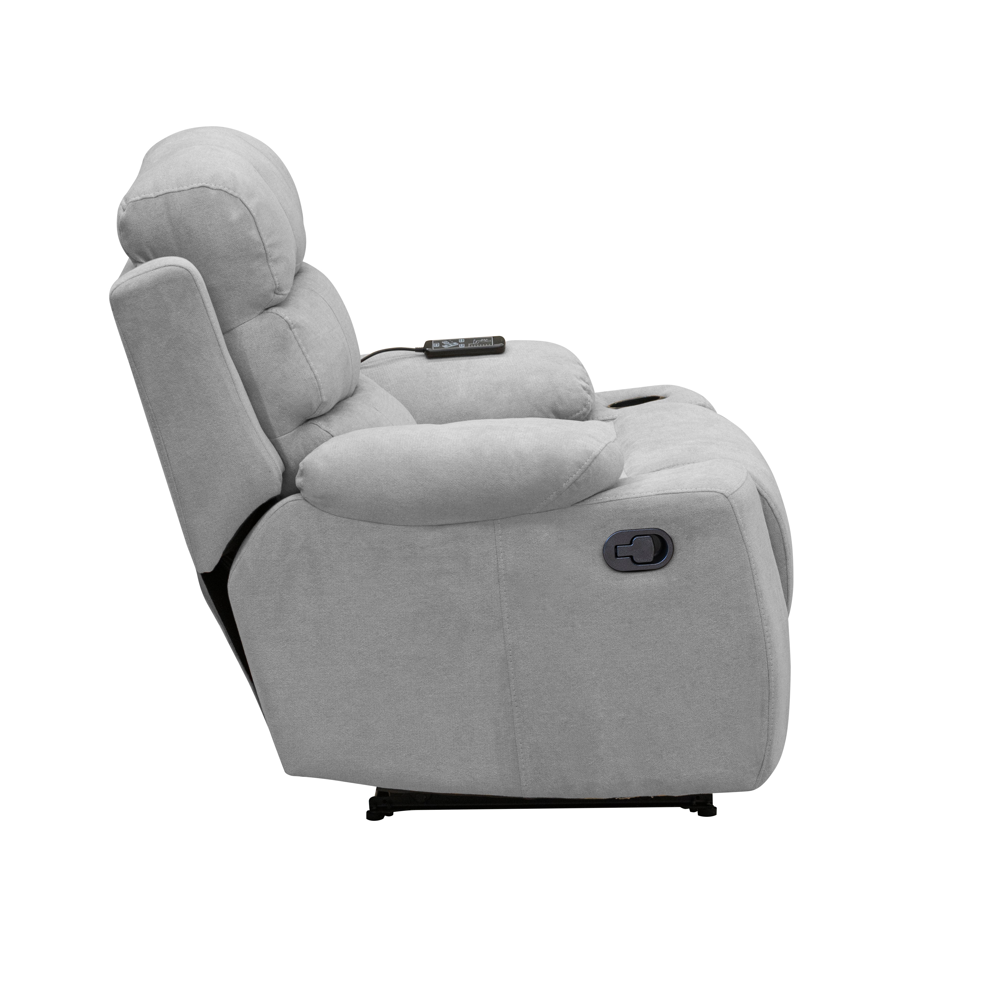 Silla reclinable estática Houston con masaje microfibra plata