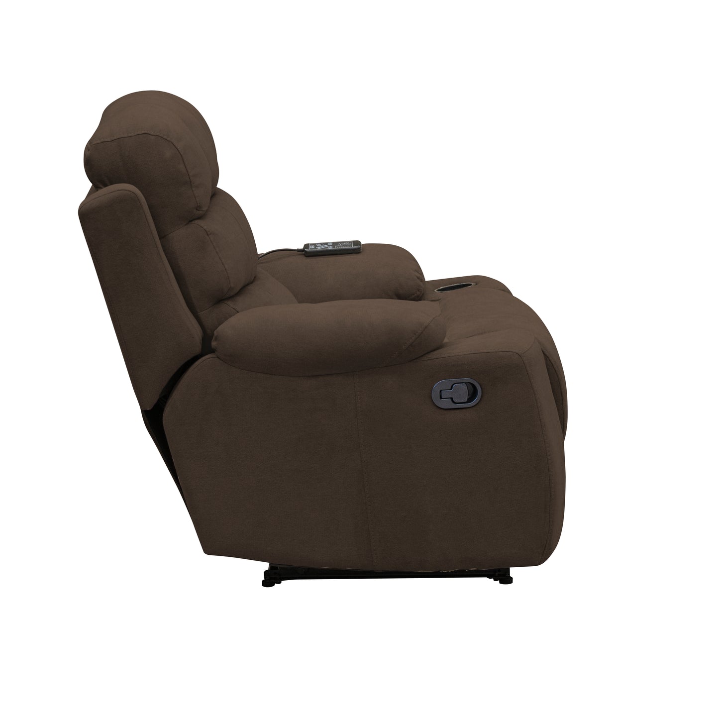 SILLA RECLINABLE ESTATICA HOUSTON CON MASAJE MICROFIBRA CHOCOLATE