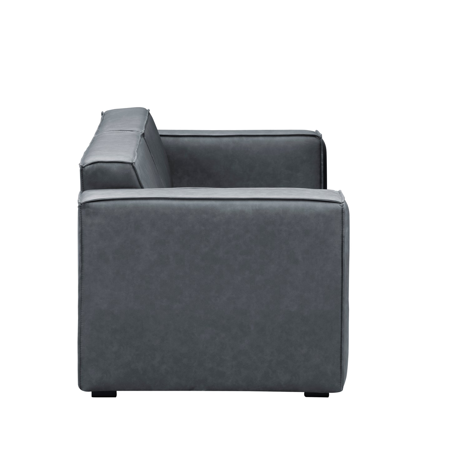 SOFÁ 2.5 PUESTOS CHICAGO TIPO CUERO GRIS PLOMO