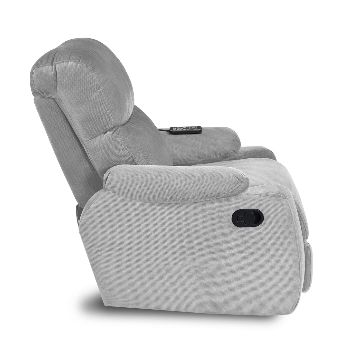 SILLA RECLINABLE VELARA 1 PUESTO ESTATICA MASAJE MICROFIBRA PLATA