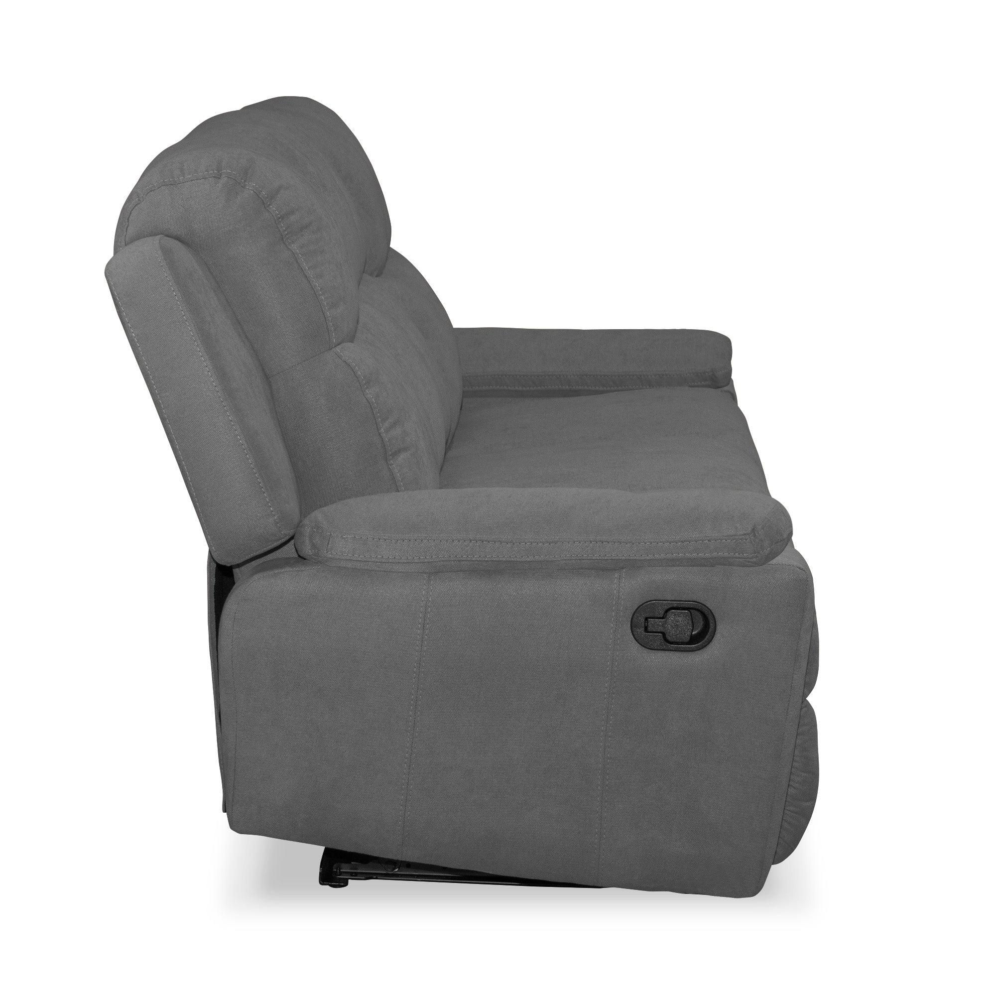 Sofá reclinable marsella 3 puestos estático microfibra gris plomo