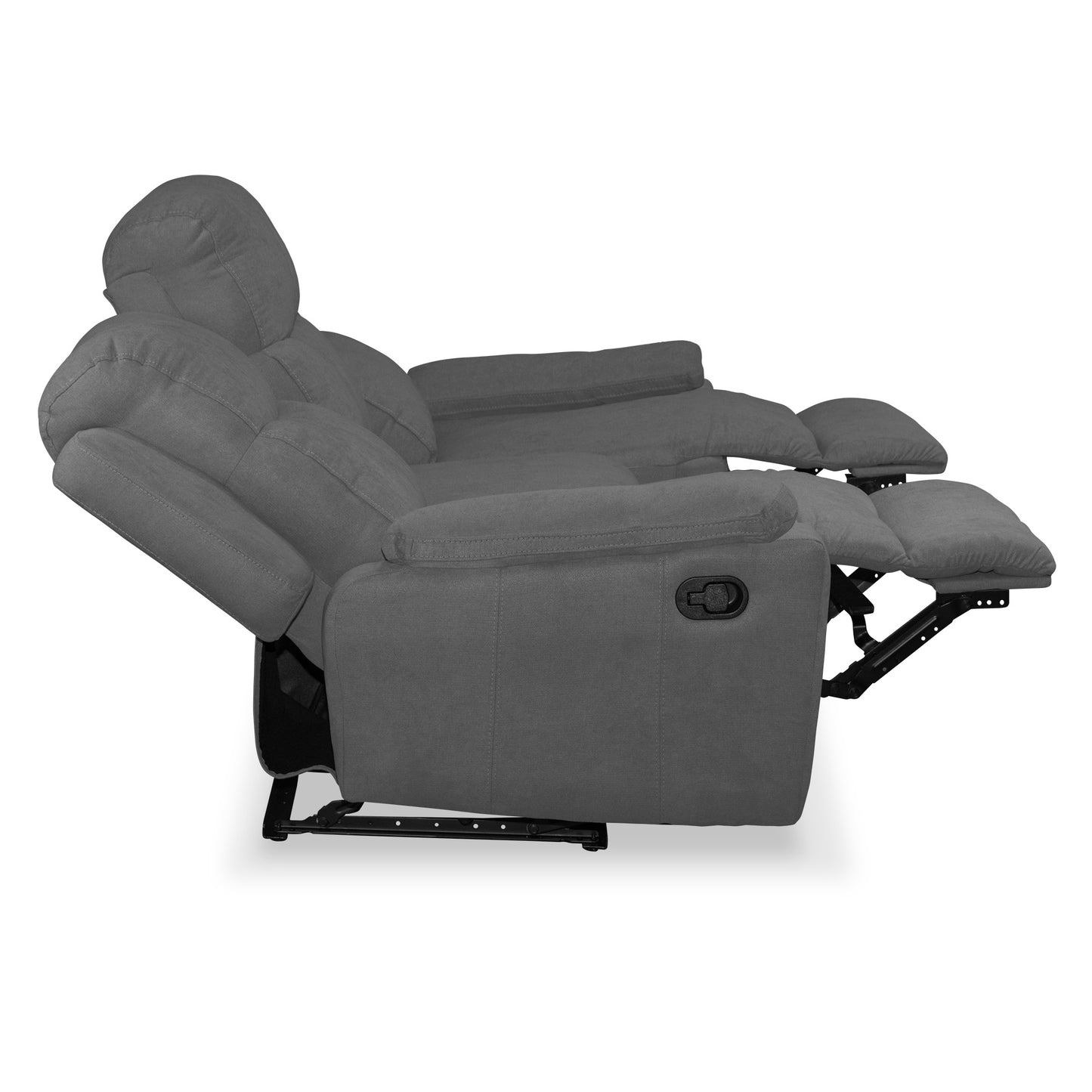 SOFA REC MARSELLA 3 PTOS ESTATICO MICROFIBRA GRIS PLOMO
