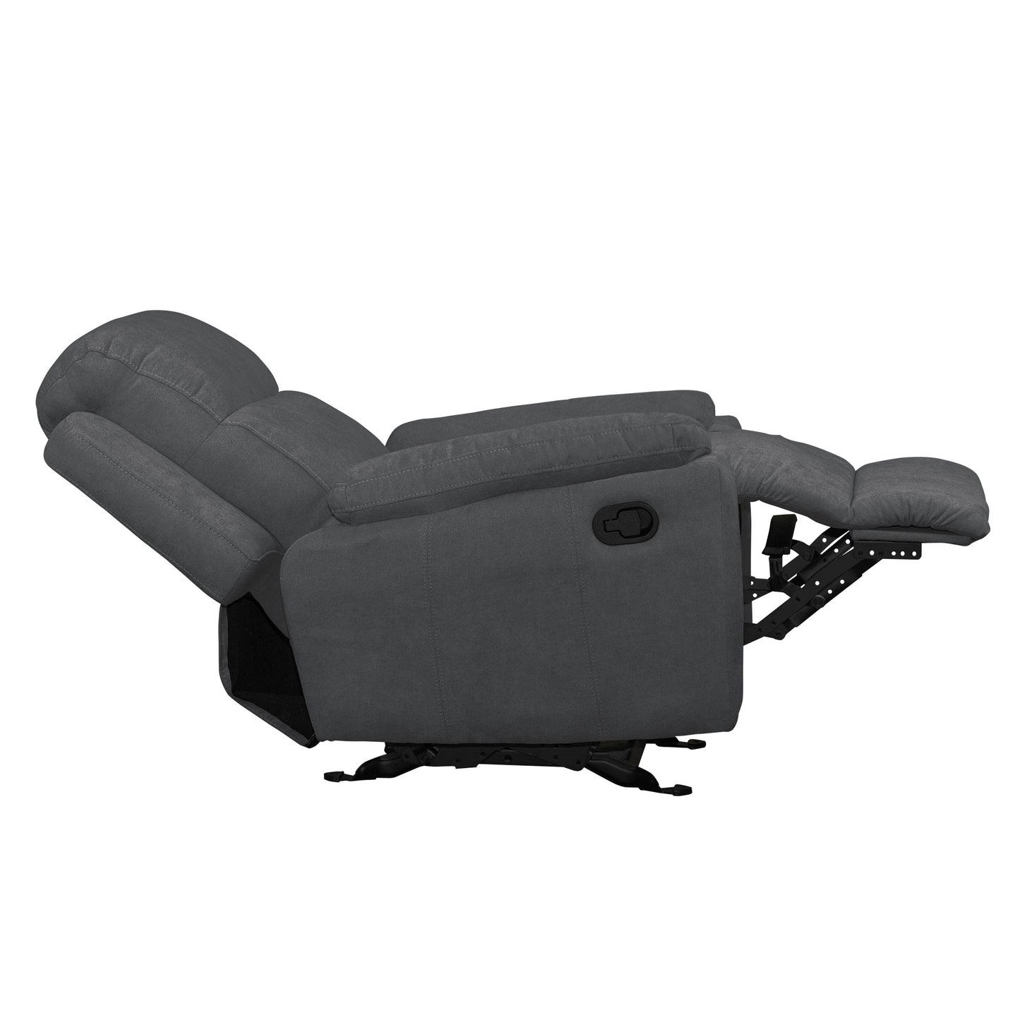 SILLA RECLINABLE ESTÁTICA MARSELLA MECEDORA MICROFIBRA.GRIS PLOMO