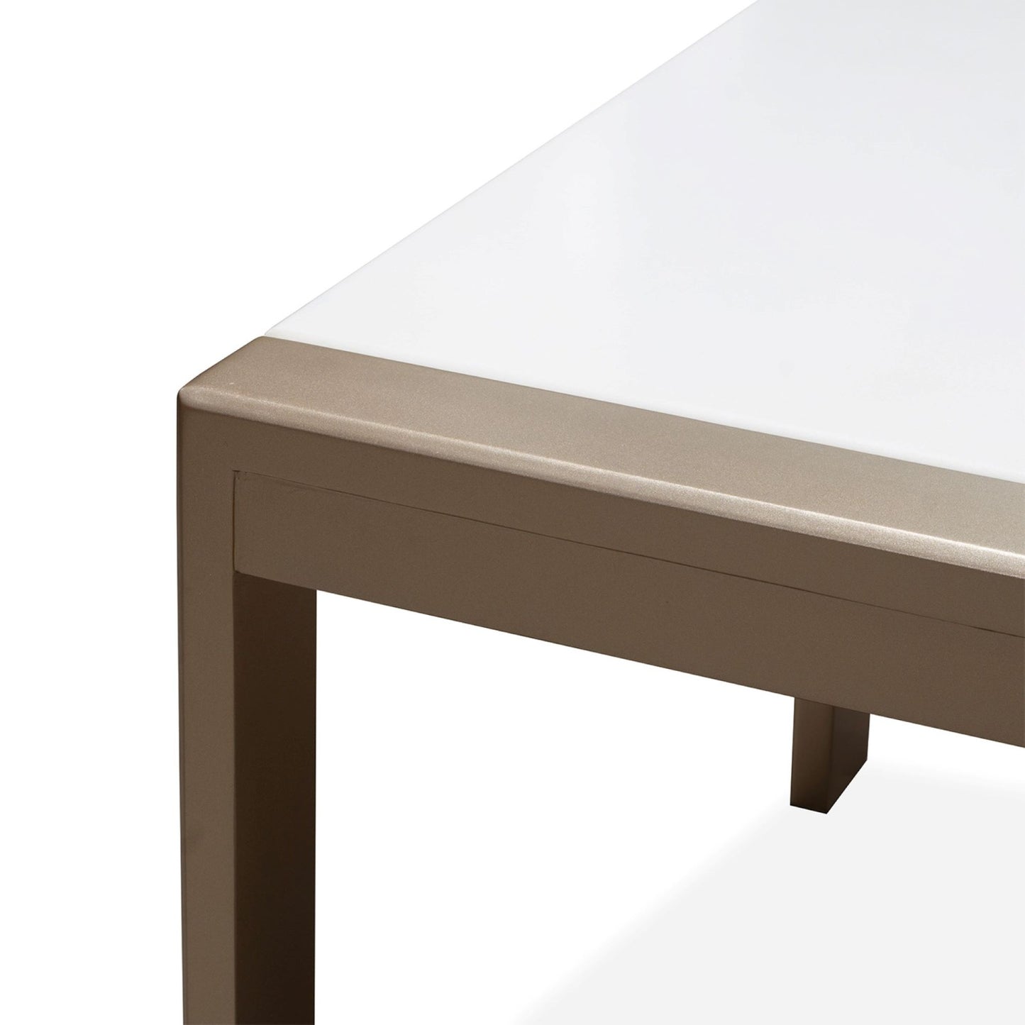 MESA COMEDOR OXFORD 4 PTOS 110X90 CHAMPAÑA BLANCO PERLA