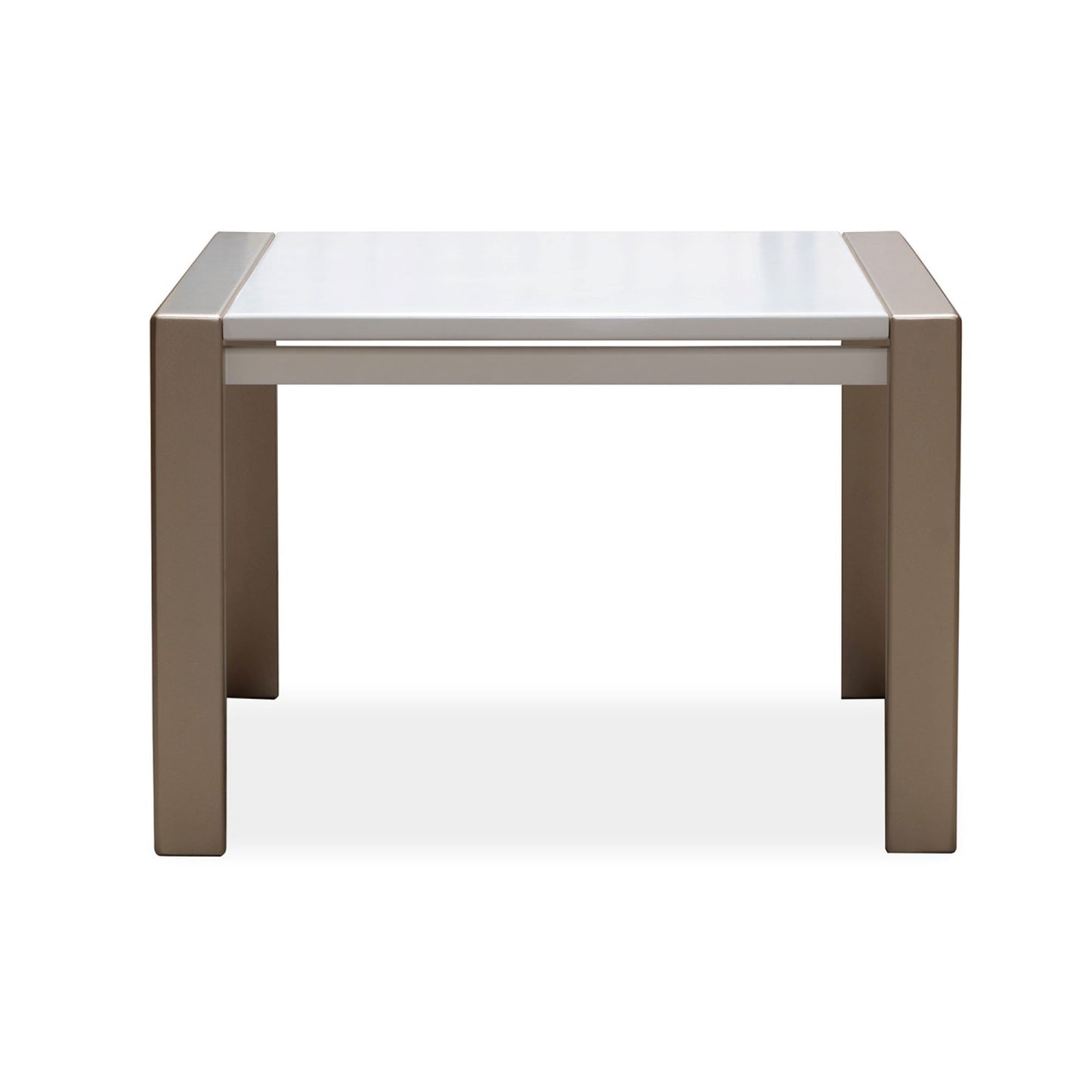 MESA COMEDOR OXFORD 4 PTOS 110X90 CHAMPAÑA BLANCO PERLA