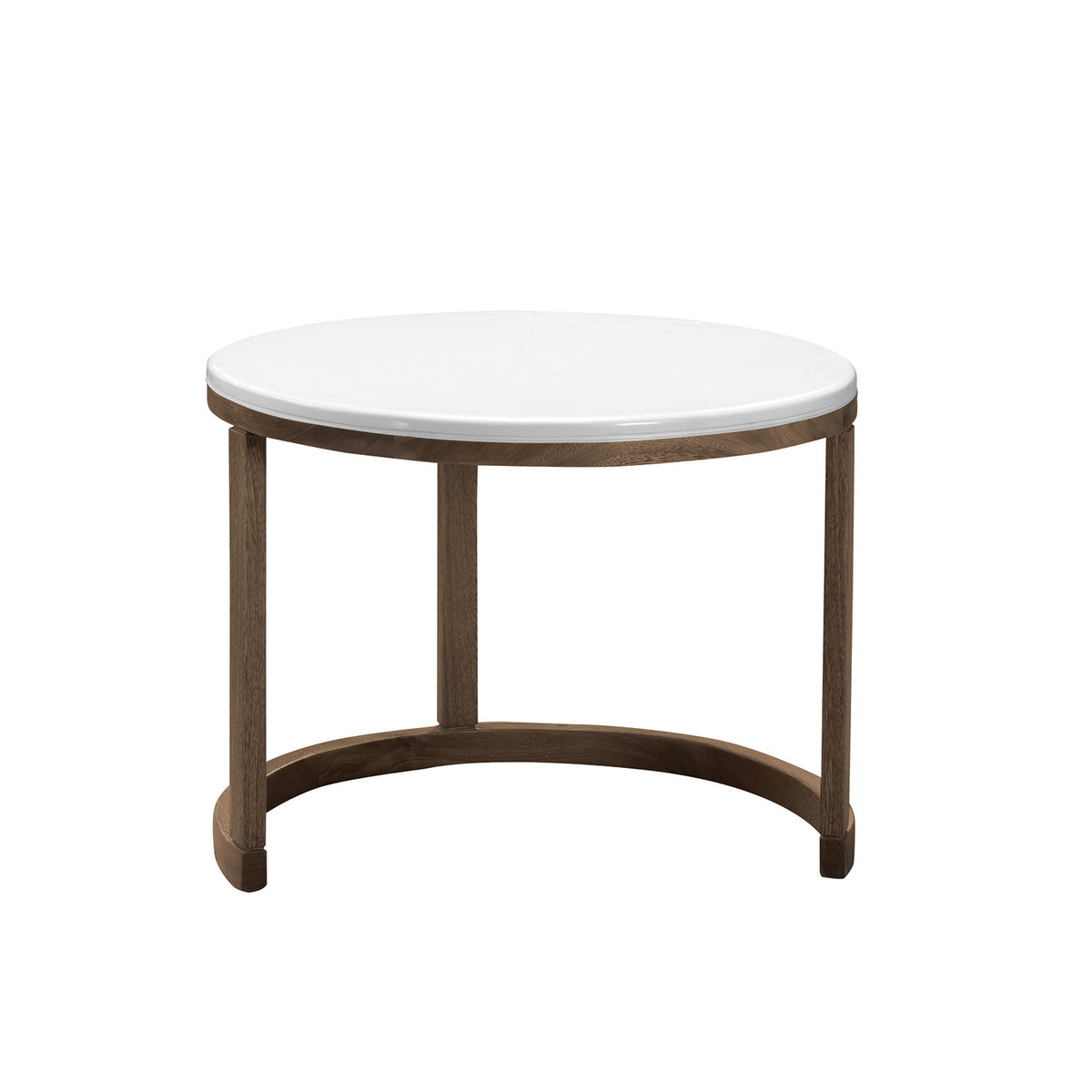 Set mesa nova en natural oscuro con puff en tela plata