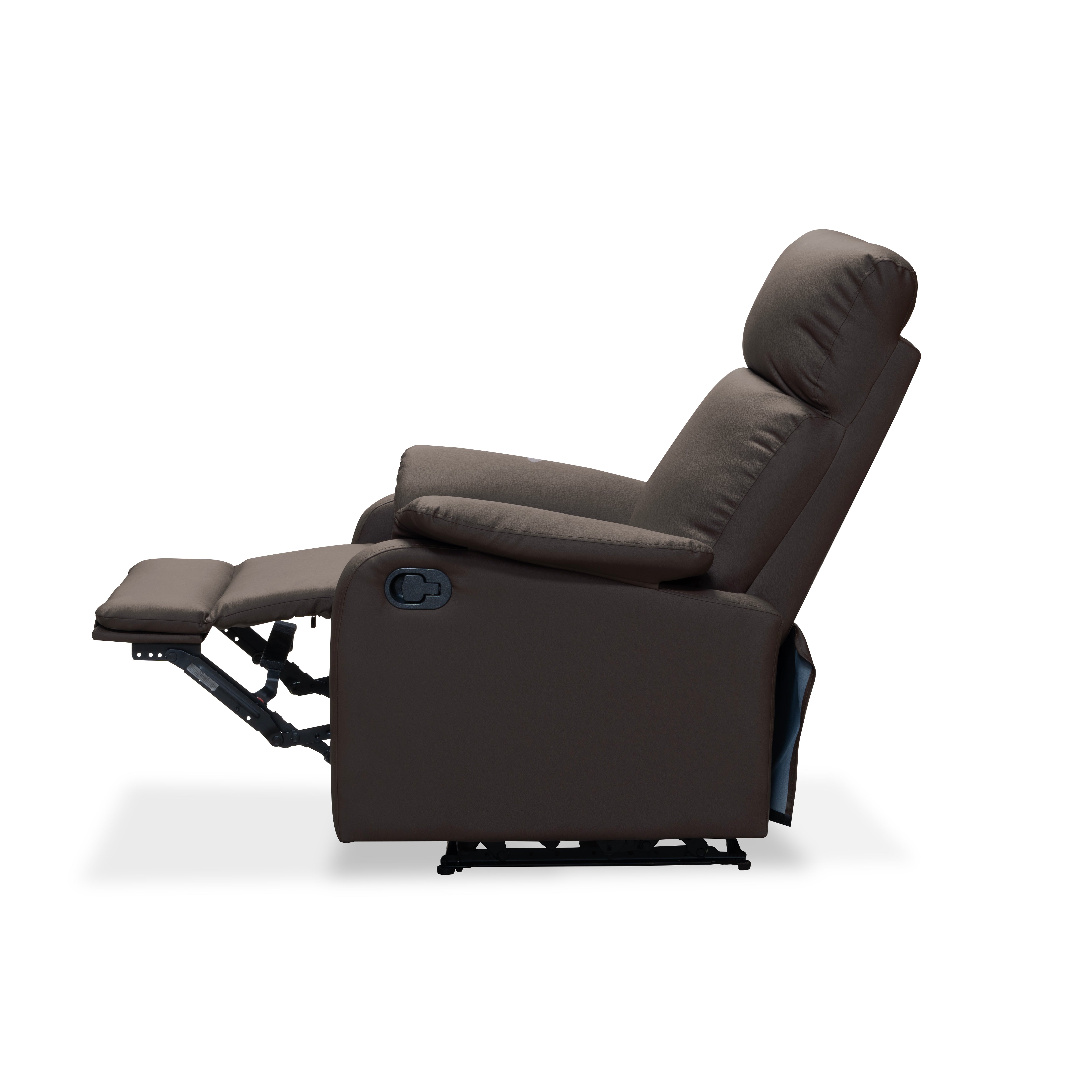 Silla reclinable velvet 1 puesto sintetica chocolate