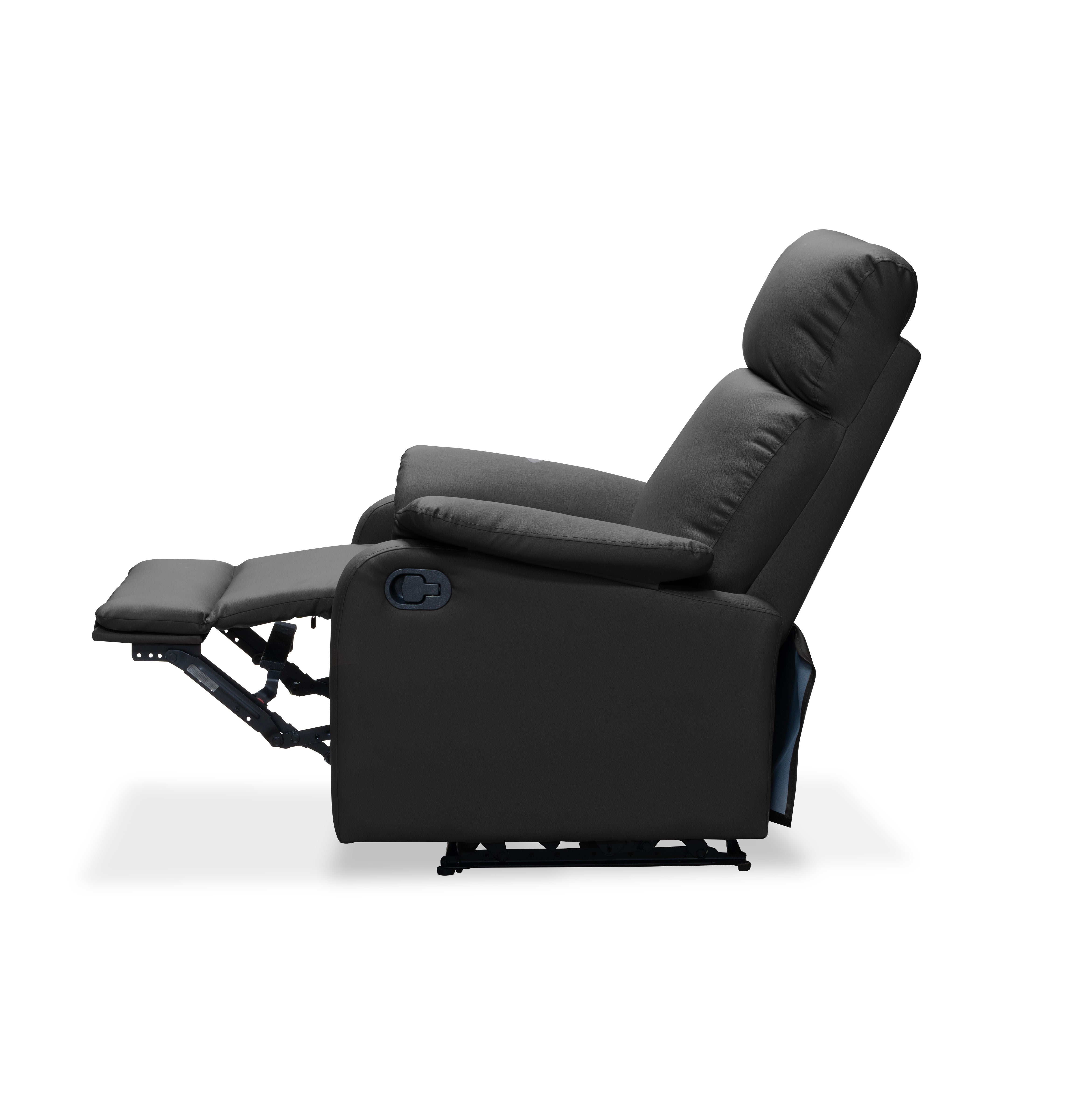 Silla reclinable velvet 1 puesto sintetica negro