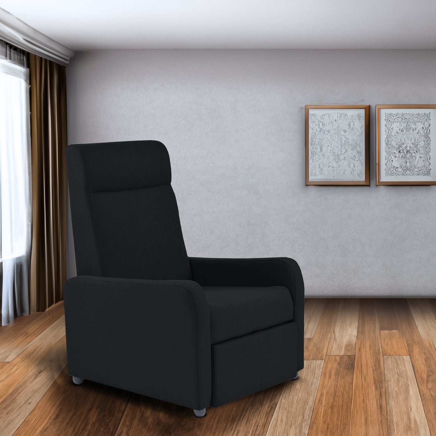 SILLA RECLINABLE PRAXIS MICROFIBRA NEGRO