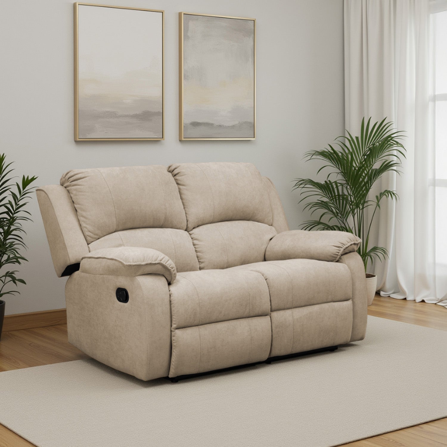 Sofa reclinable tokio 2p microfibra camel