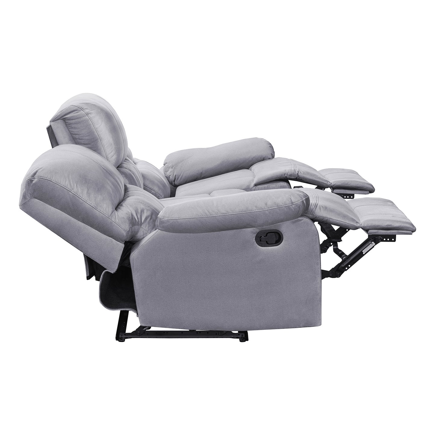 SOFA RECLINABLE GALL 3 PUESTOS MICROFIBRA PLATA