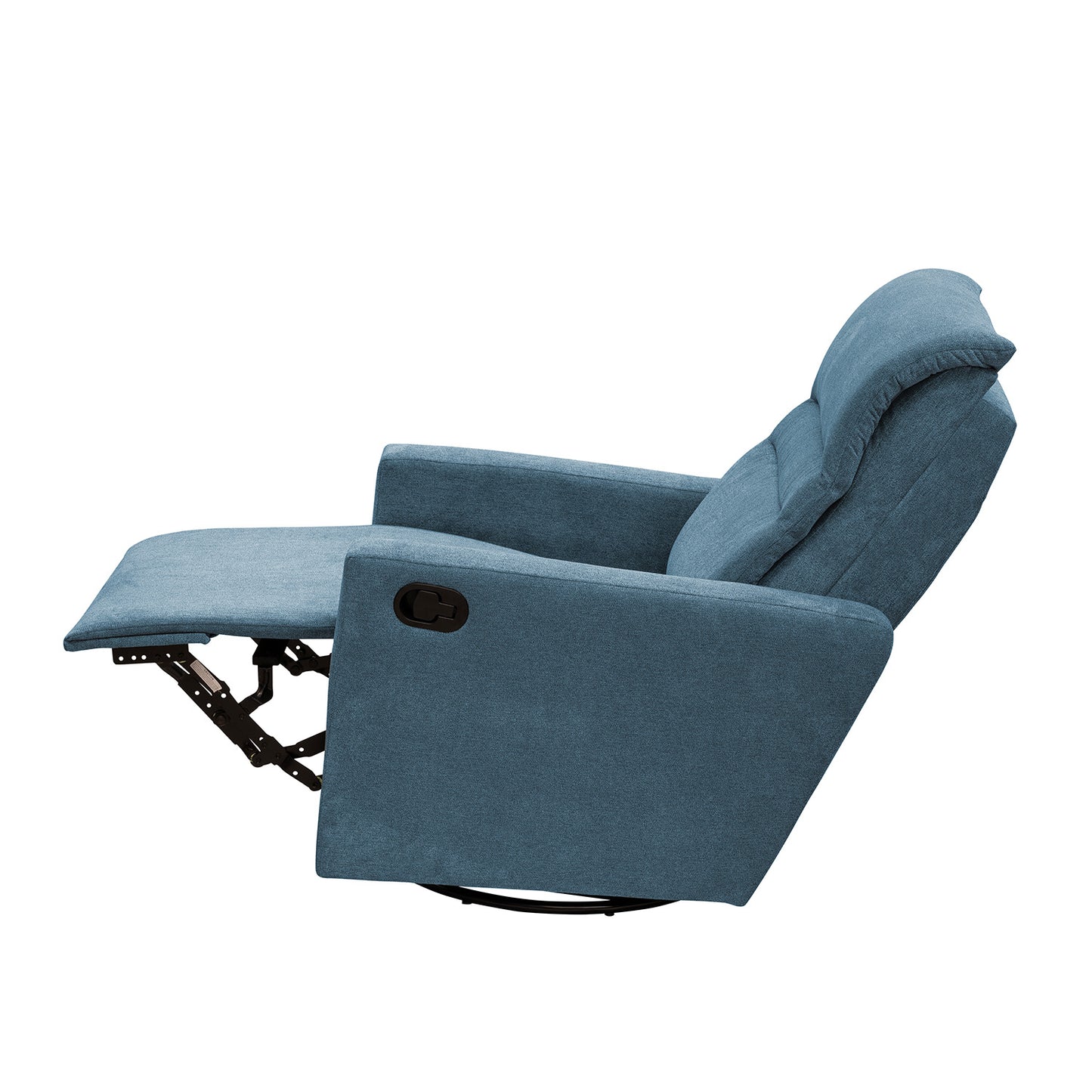 SILLA RECLINABLE MECEDORA GIRATORIA ARTHUR 1 PUESTO MICROFIBRA AZUL