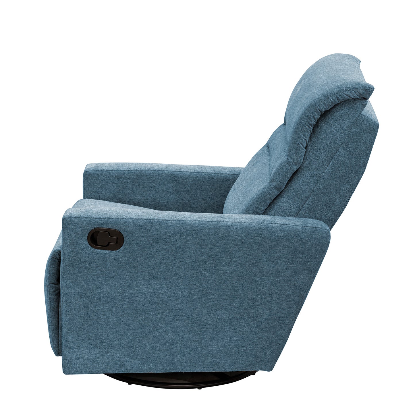 SILLA RECLINABLE MECEDORA GIRATORIA ARTHUR 1 PUESTO MICROFIBRA AZUL