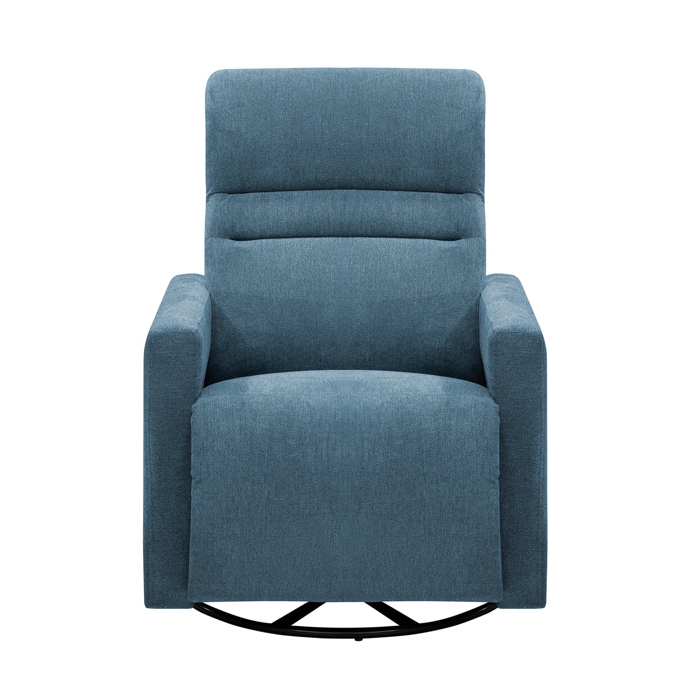 SILLA RECLINABLE MECEDORA GIRATORIA ARTHUR 1 PUESTO MICROFIBRA AZUL