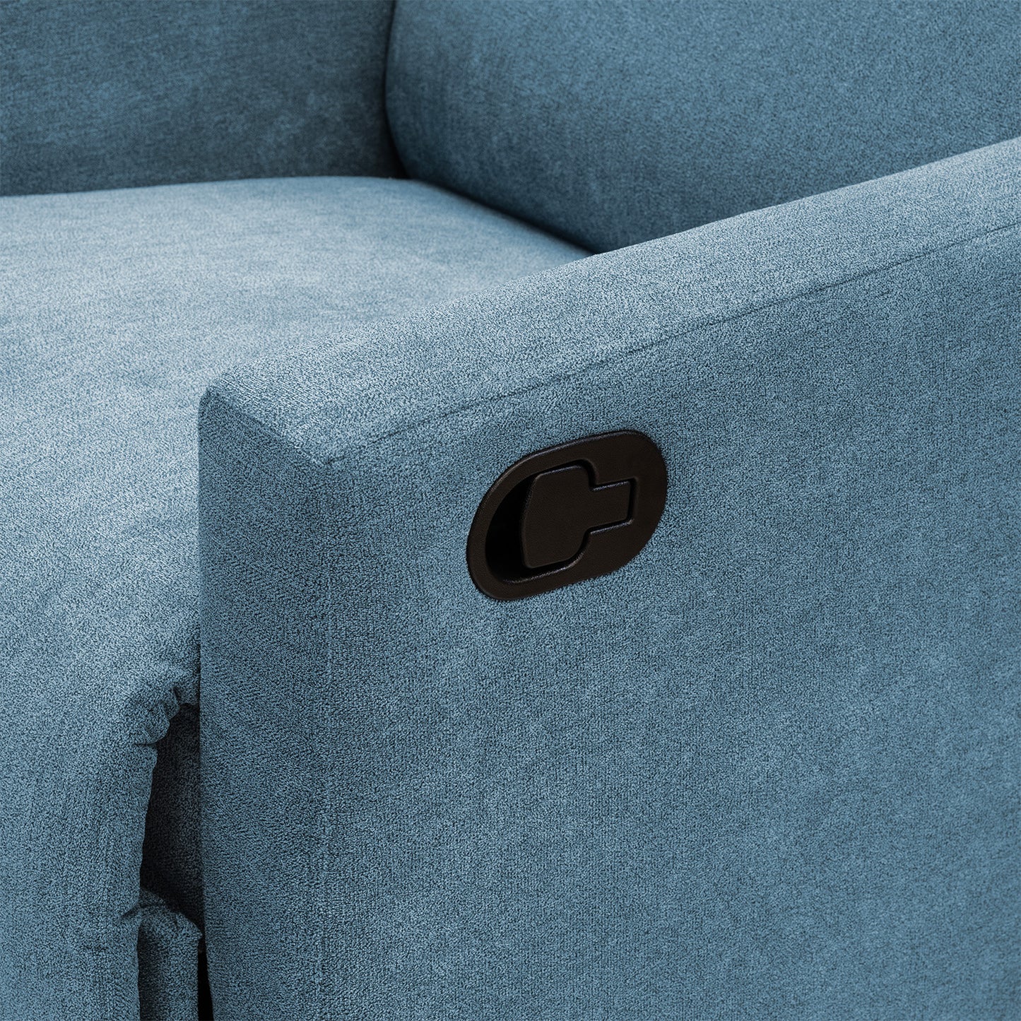 SILLA RECLINABLE MECEDORA GIRATORIA ARTHUR 1 PUESTO MICROFIBRA AZUL