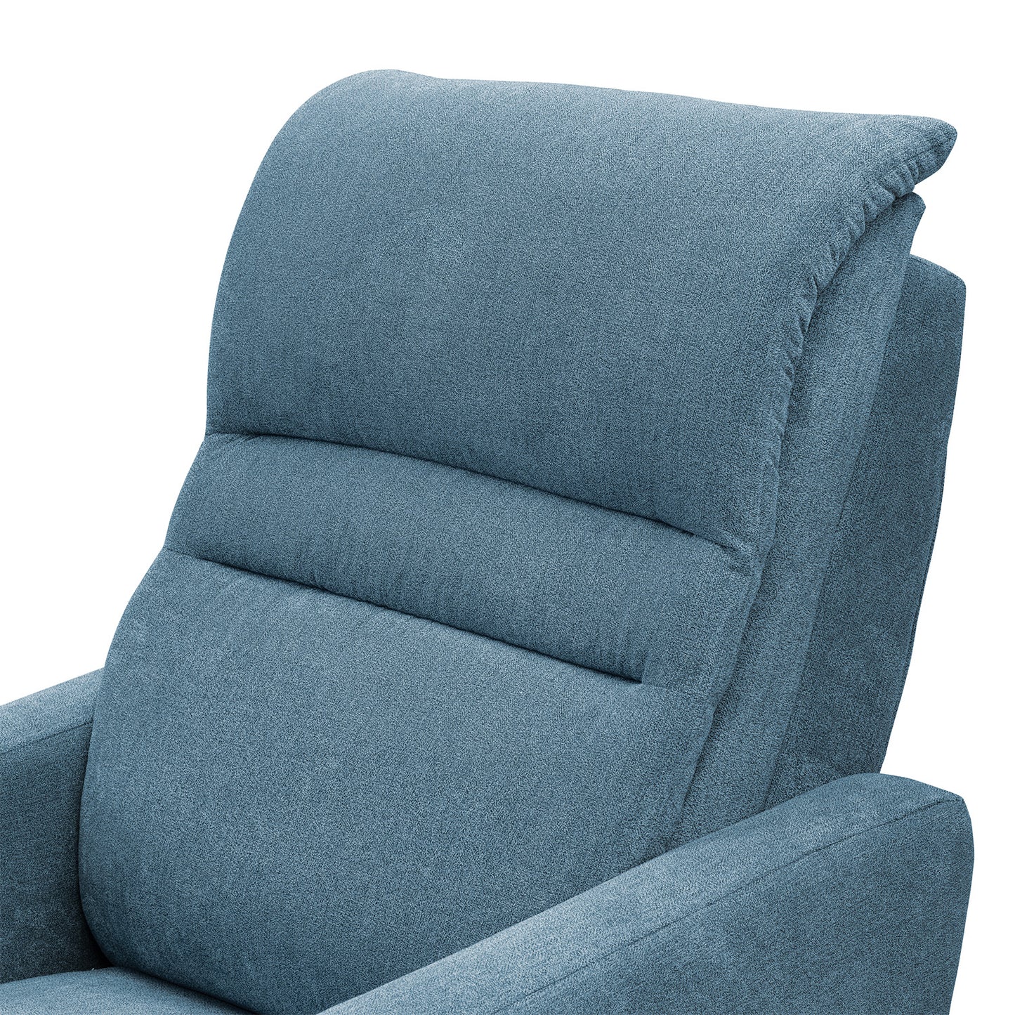 SILLA RECLINABLE MECEDORA GIRATORIA ARTHUR 1 PUESTO MICROFIBRA AZUL