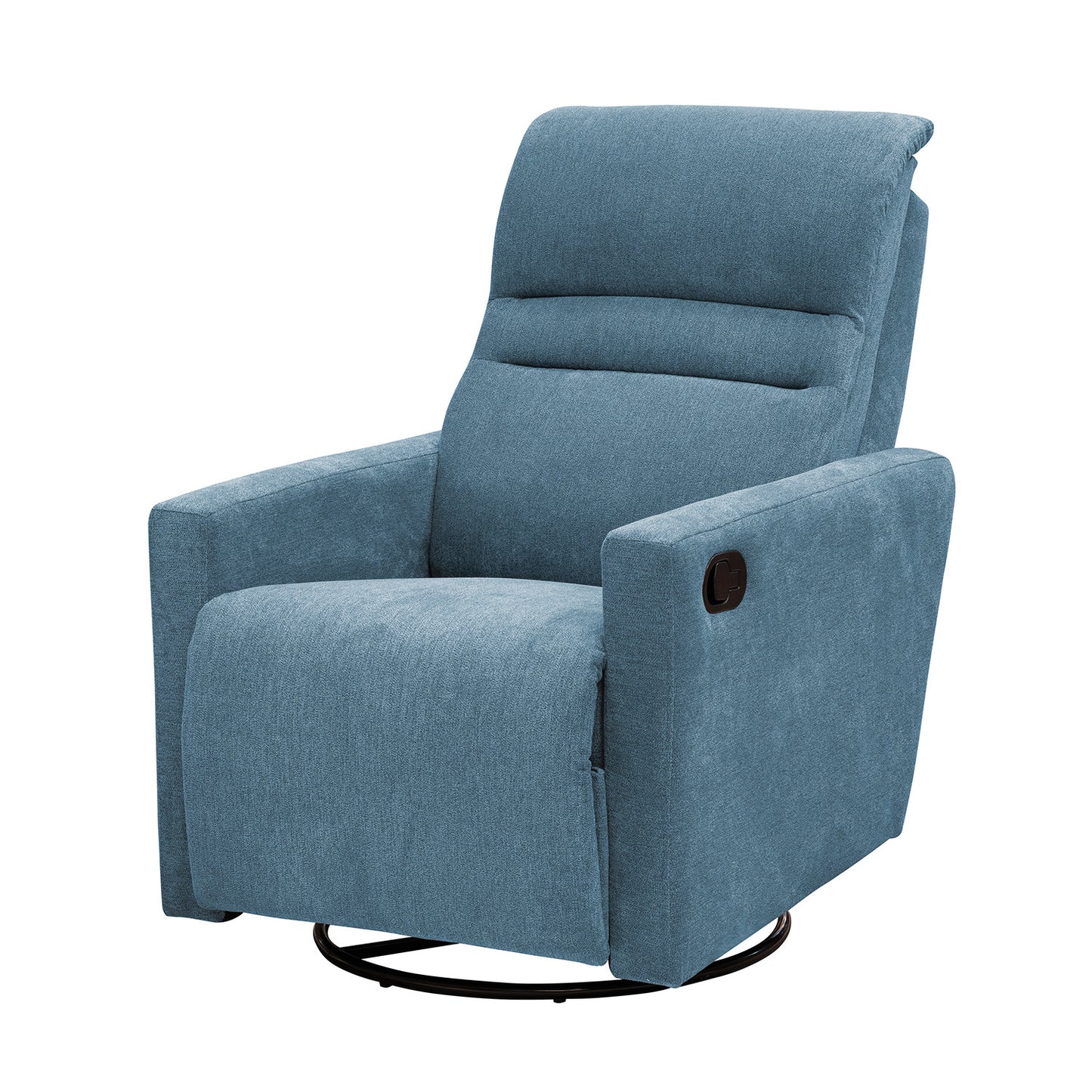 SILLA RECLINABLE MECEDORA GIRATORIA ARTHUR 1 PUESTO MICROFIBRA AZUL
