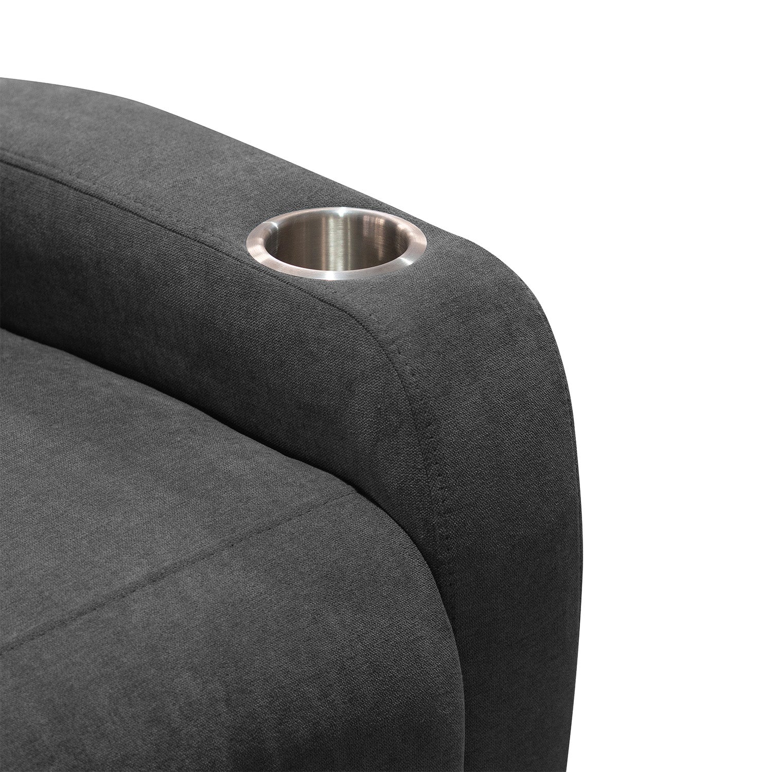 Reclinable Bell Push Arm Microfibra Gris Plomo