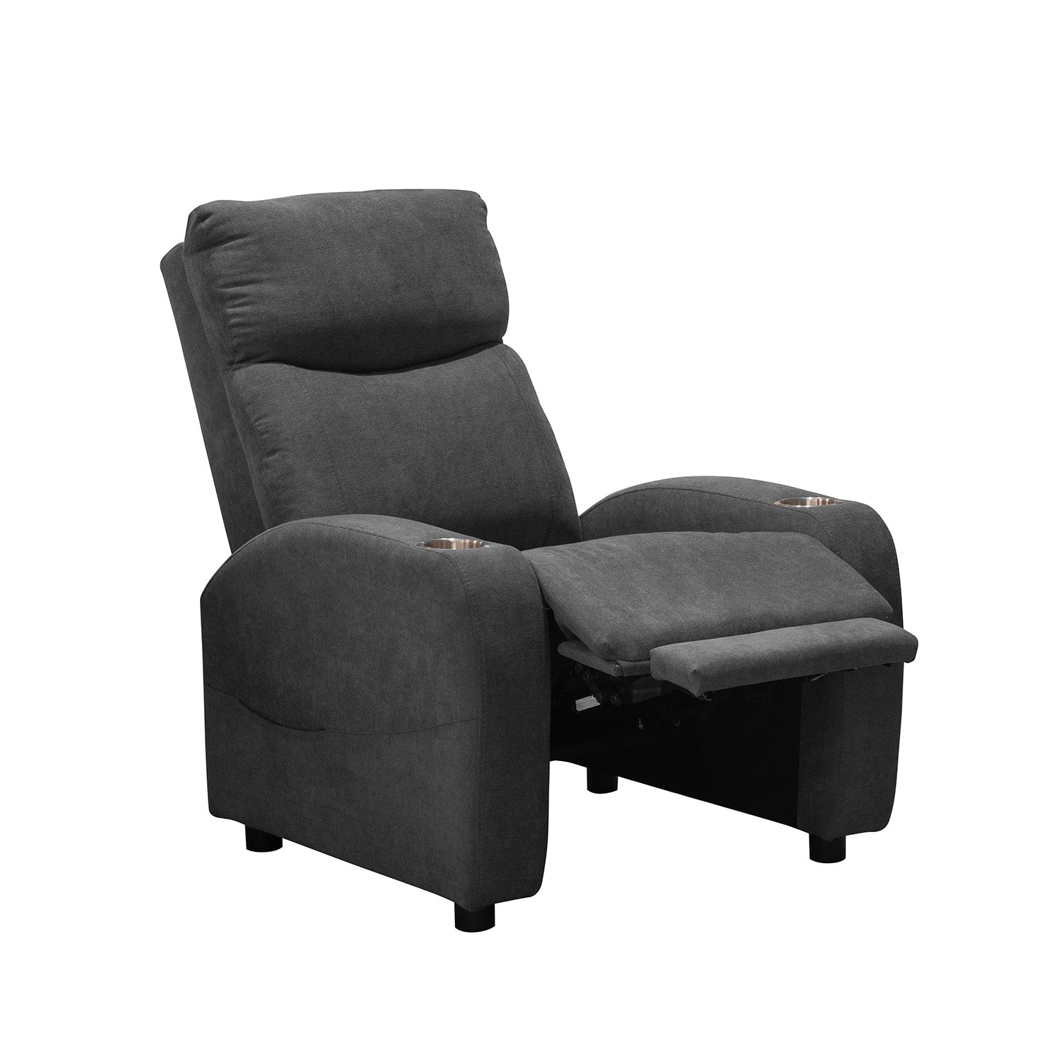 Reclinable Bell Push Arm Microfibra Gris Plomo