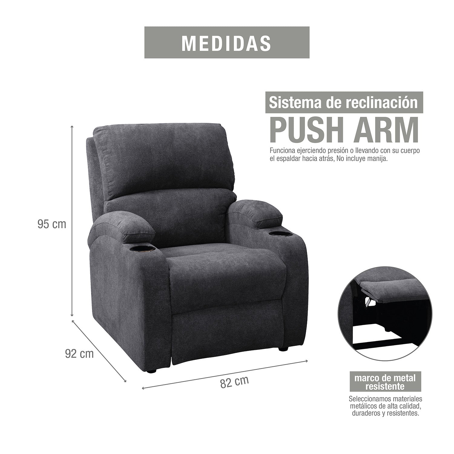 Silla reclinable Nest micf. humo