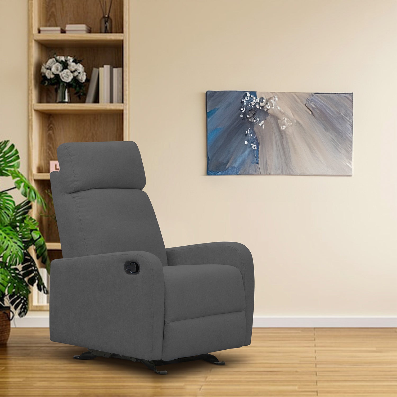 Silla reclinable estática Norman microfibra gris plomo