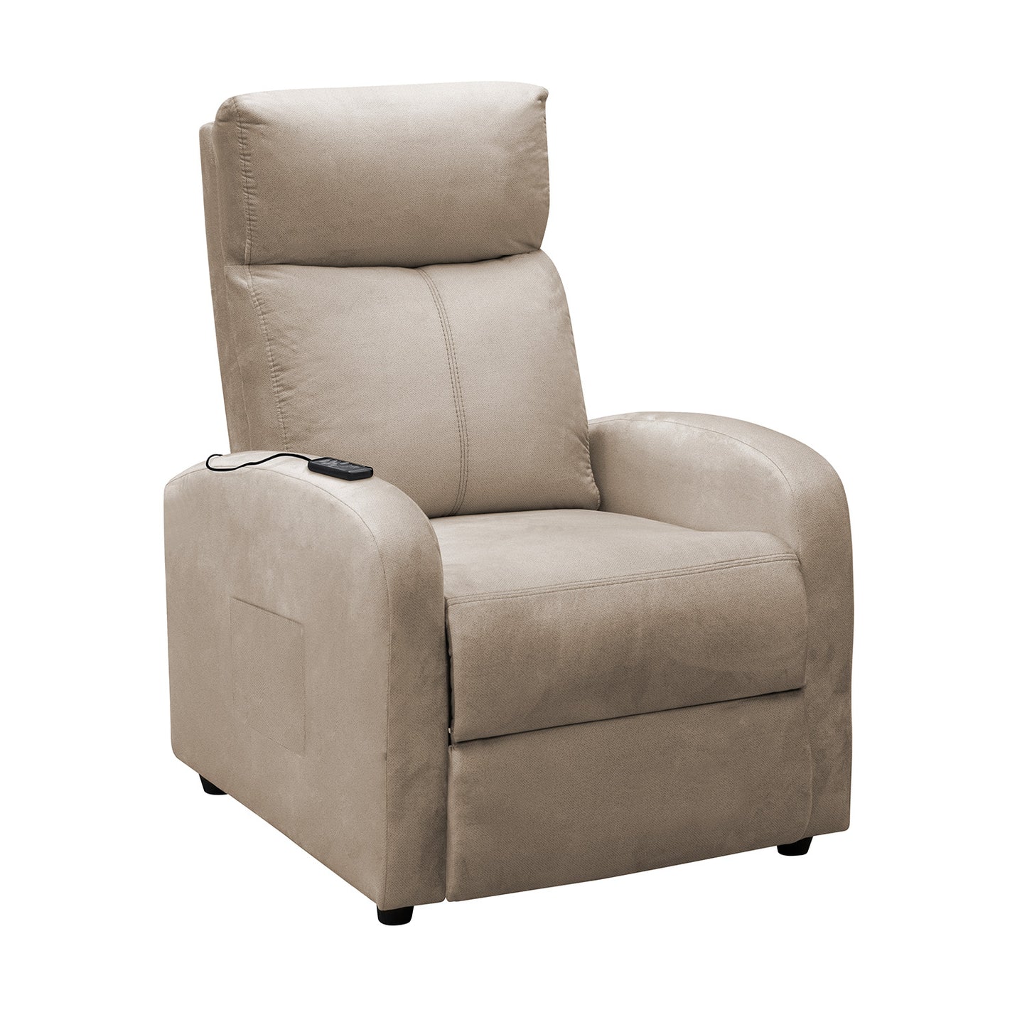 SILLA RECLINABLE ESTATICA CON MASAJE OMY 1 PUESTO MICROFIBRA CRUDO