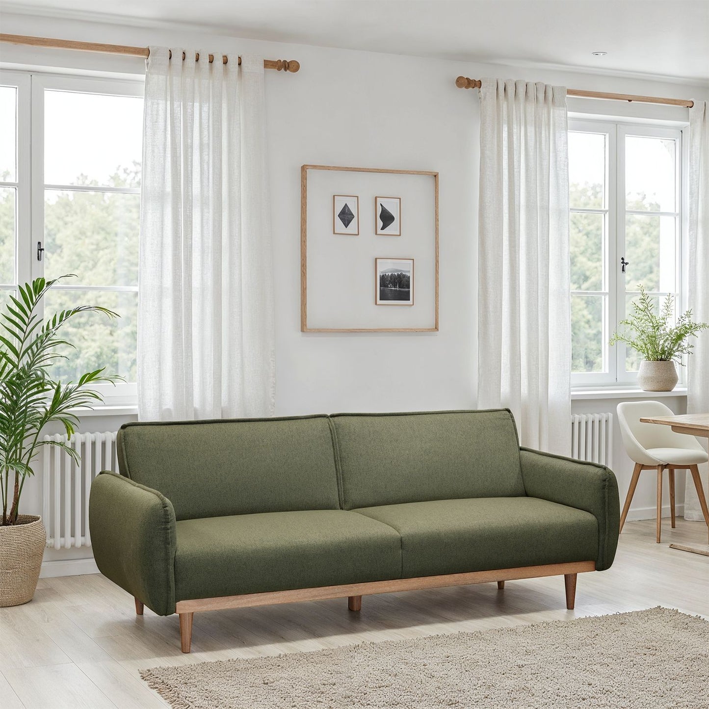 SOFA CAMA KAMIL MICROFIBRA VERDE OLIVA