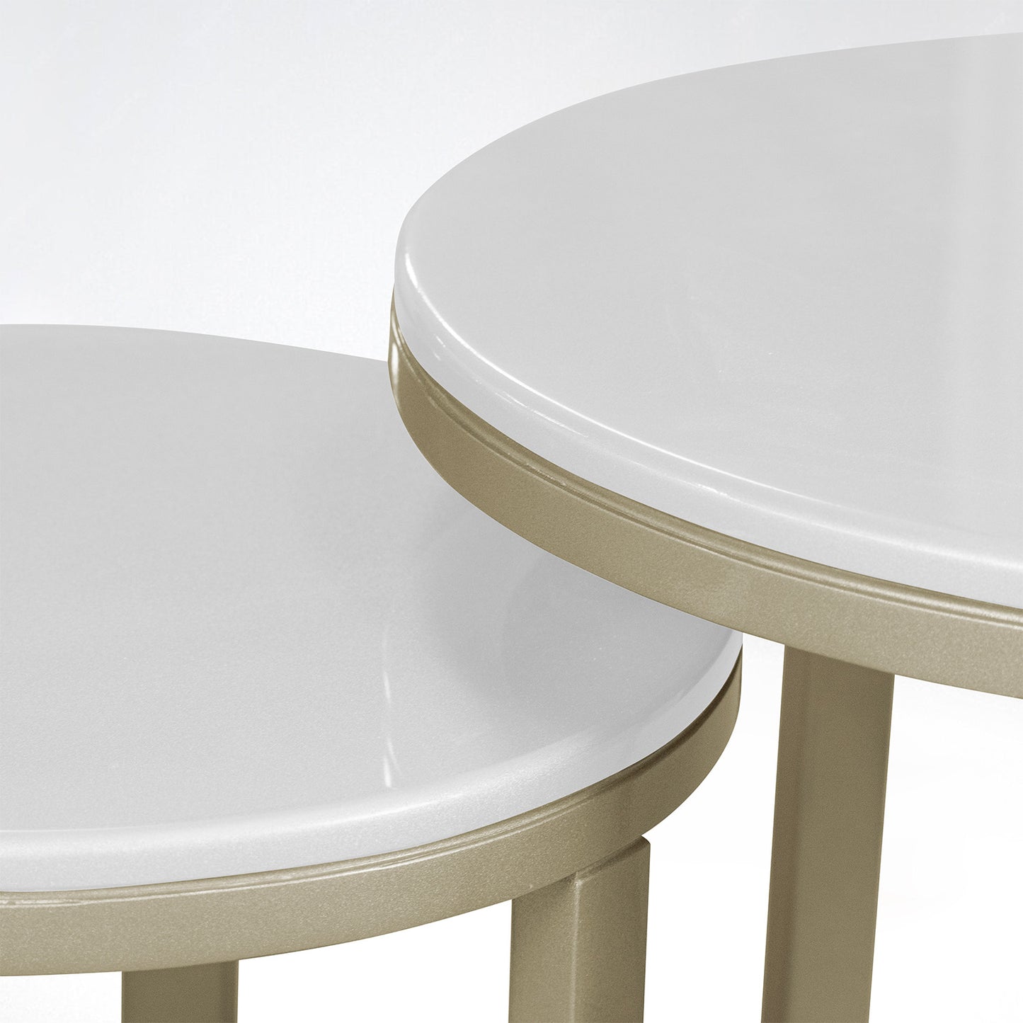 SET X2 MESA AUXILIAR NOVA GRANDE-PEQ BLANCO PERLA CHAMPAN