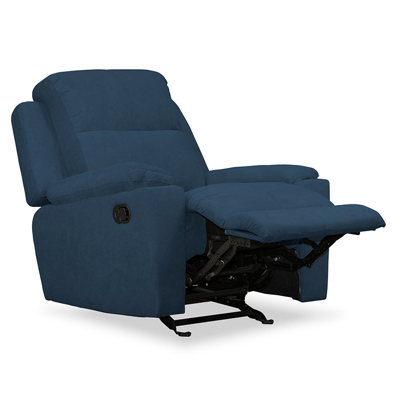 Silla reclinable estática marsella en microfibra azul