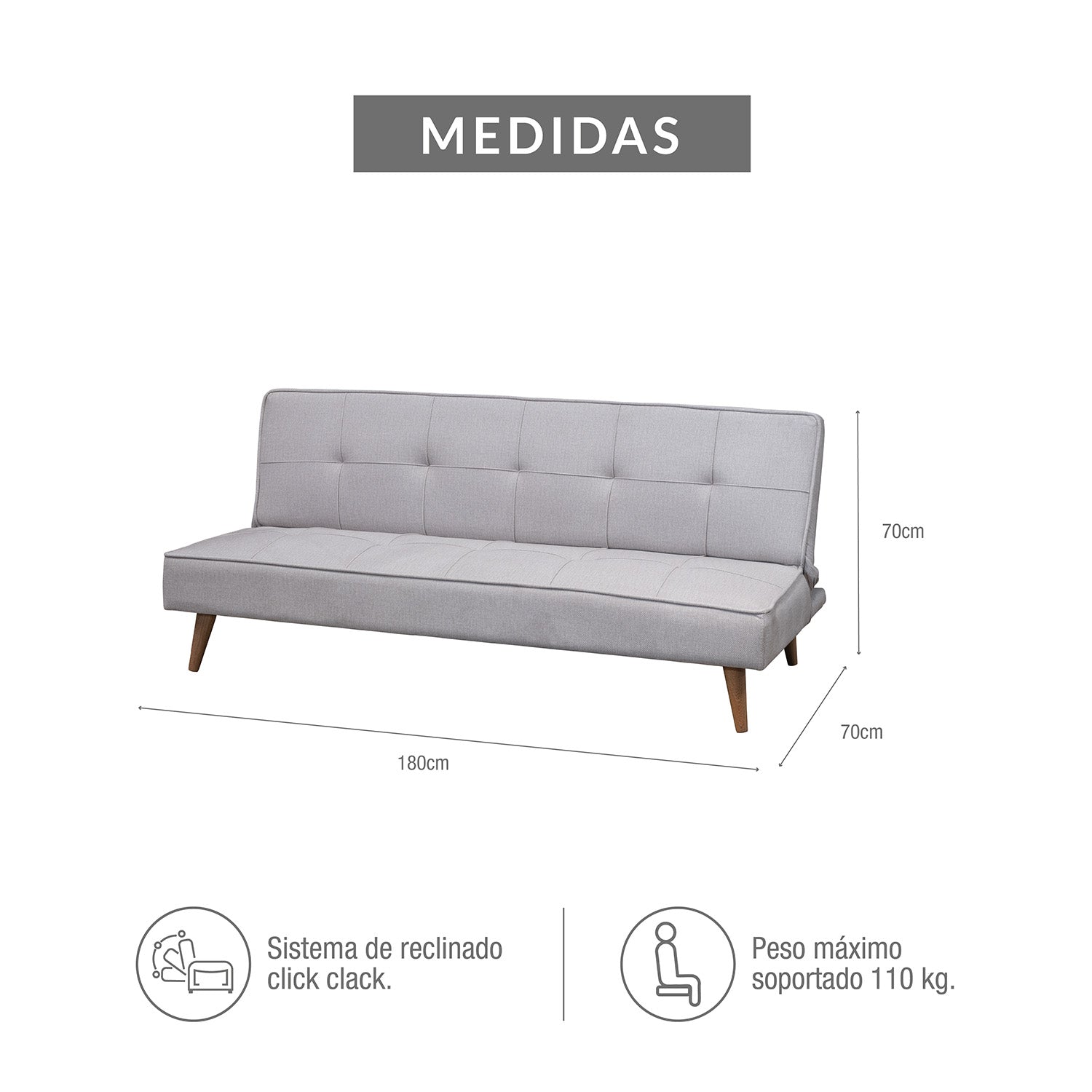 Sofá cama new Dax microfibra Taupe