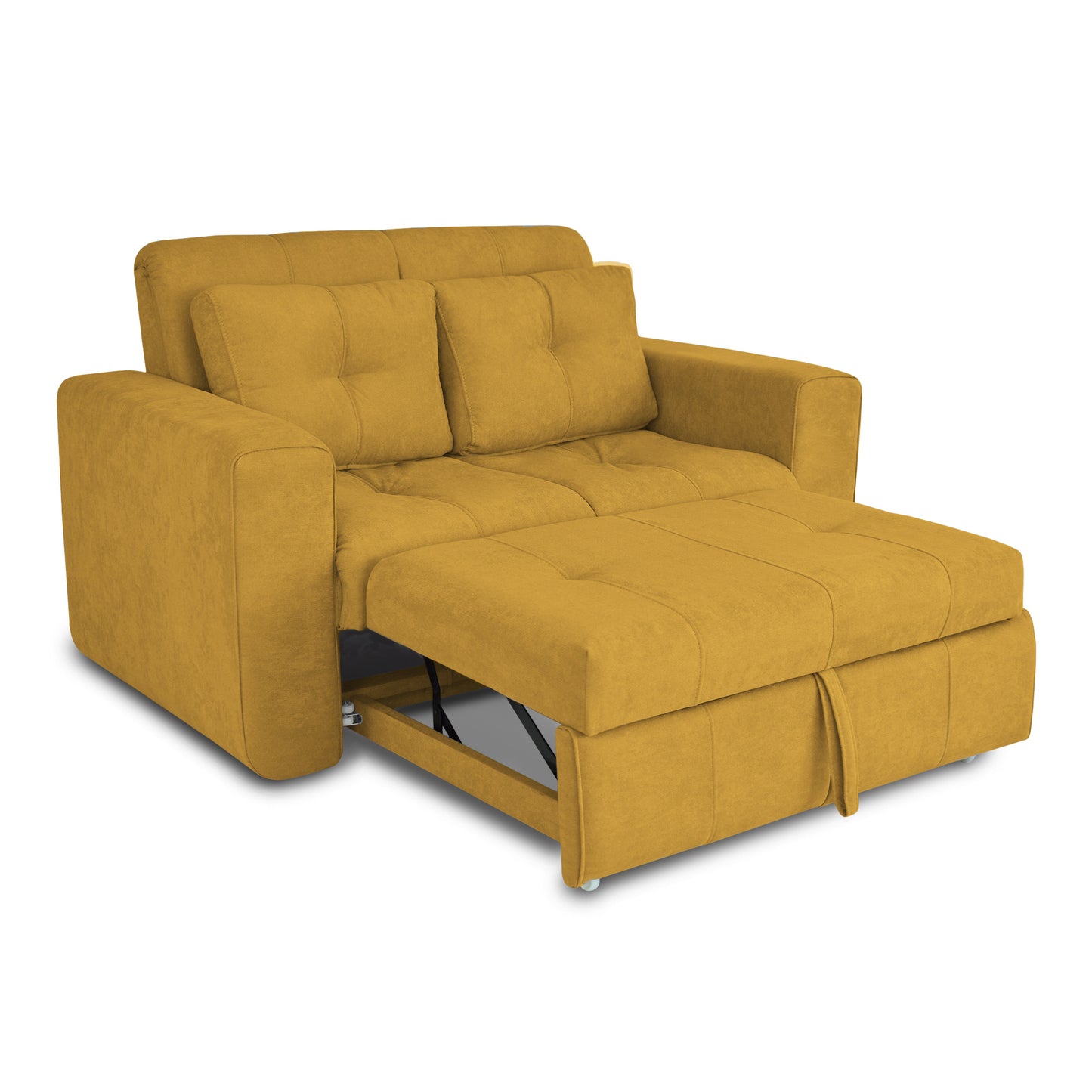 SOFA CAMA BOURBON 1.10 MICROFIBRA MOSTAZA