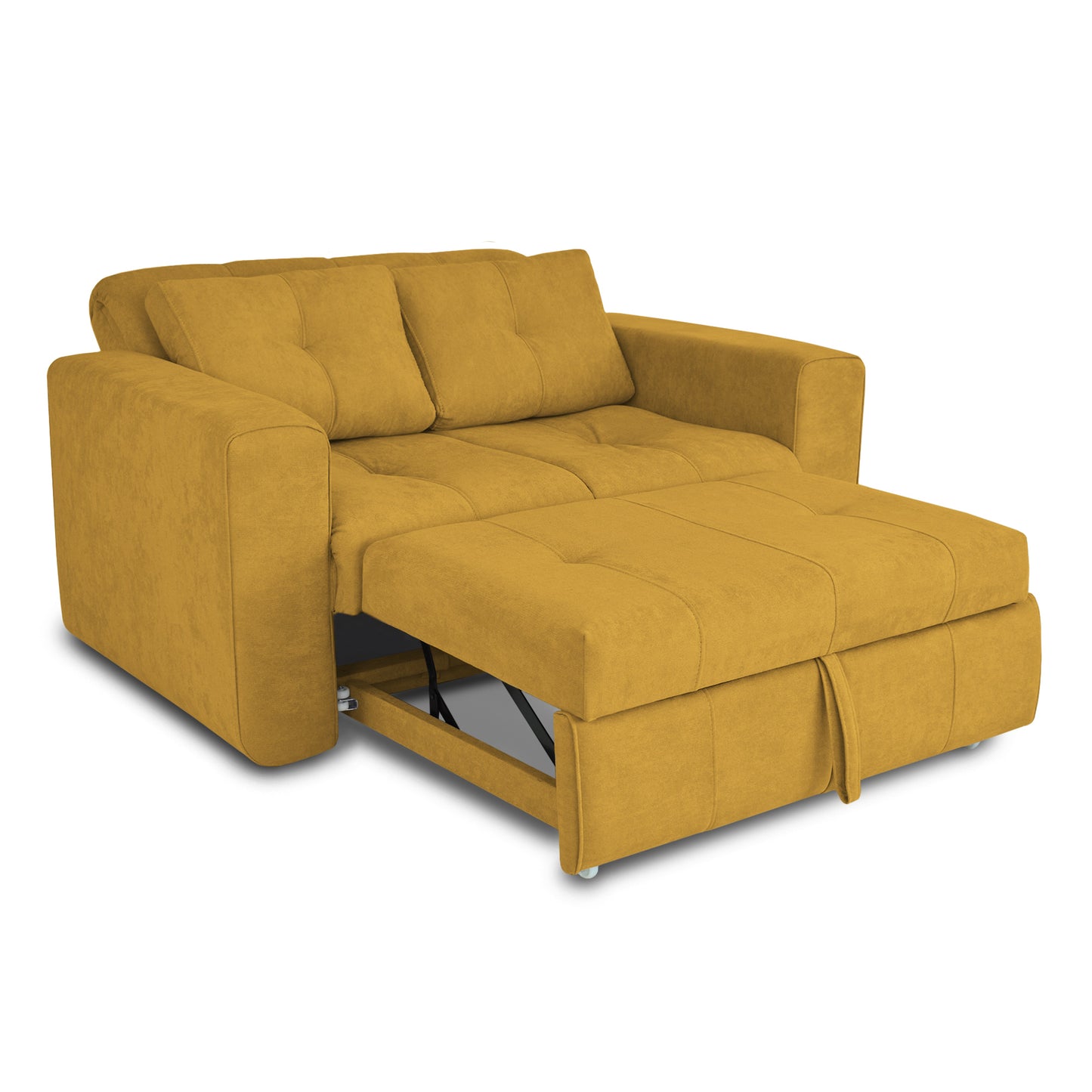 SOFA CAMA BOURBON 1.10 MICROFIBRA MOSTAZA