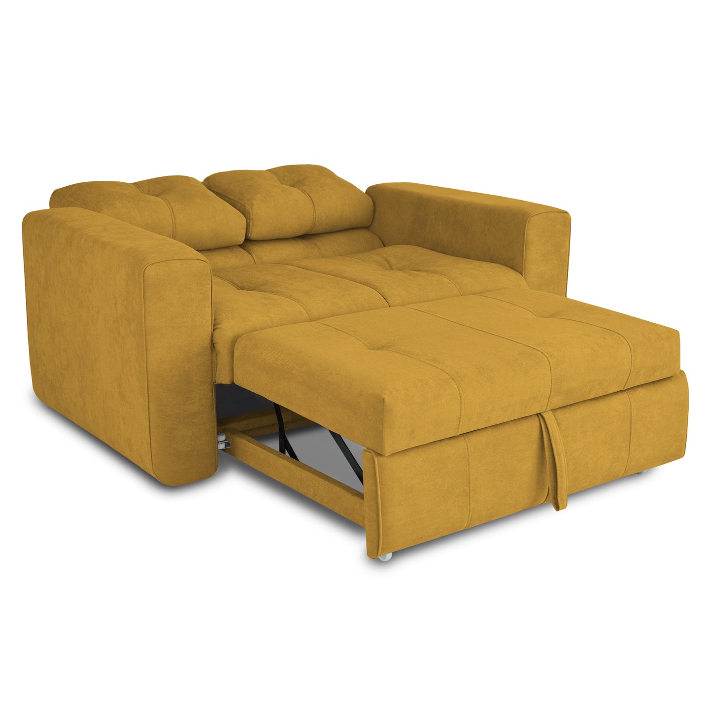 SOFA CAMA BOURBON 1.10 MICROFIBRA MOSTAZA