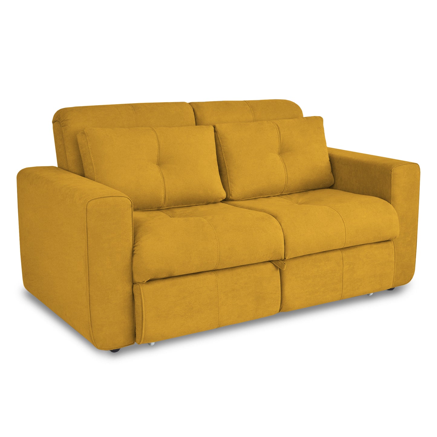 SOFA CAMA BOURBON 1.40 MICROFIBRA MOSTAZA